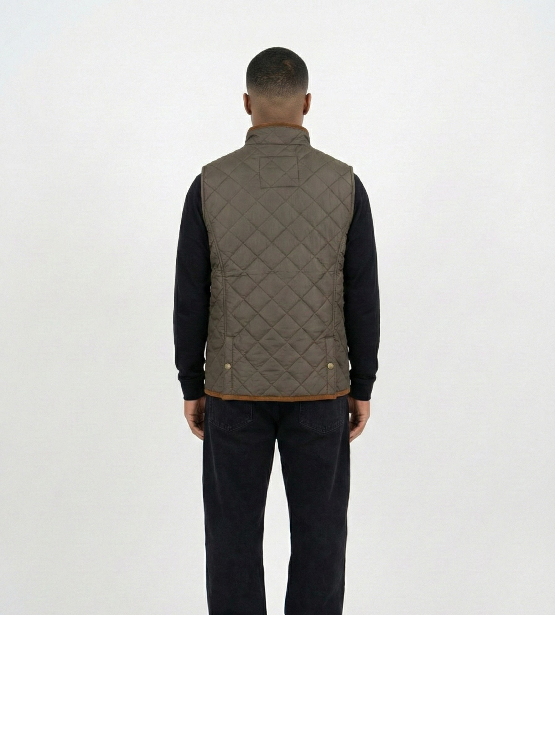 Light Brown Sleeveless Quilted Jacket