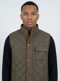 Light Brown Sleeveless Quilted Jacket