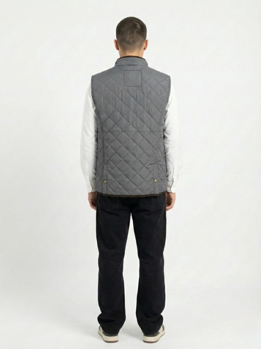 Grey Sleeveless Quilted Jacket