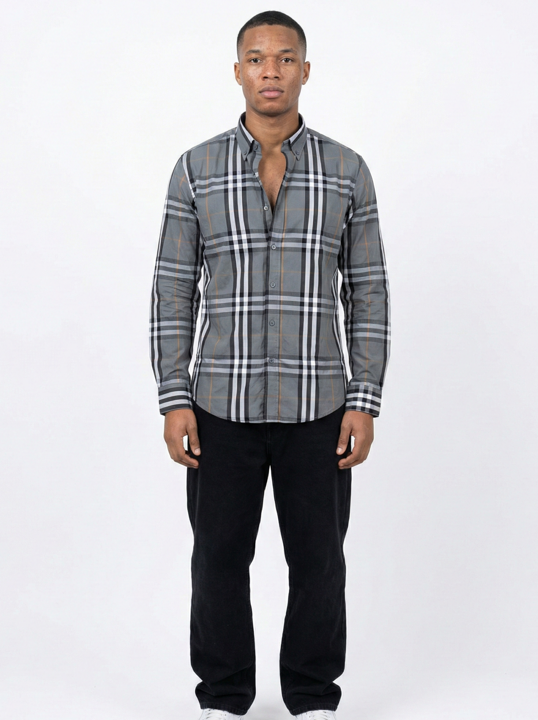 Grey Black Striped Shirts