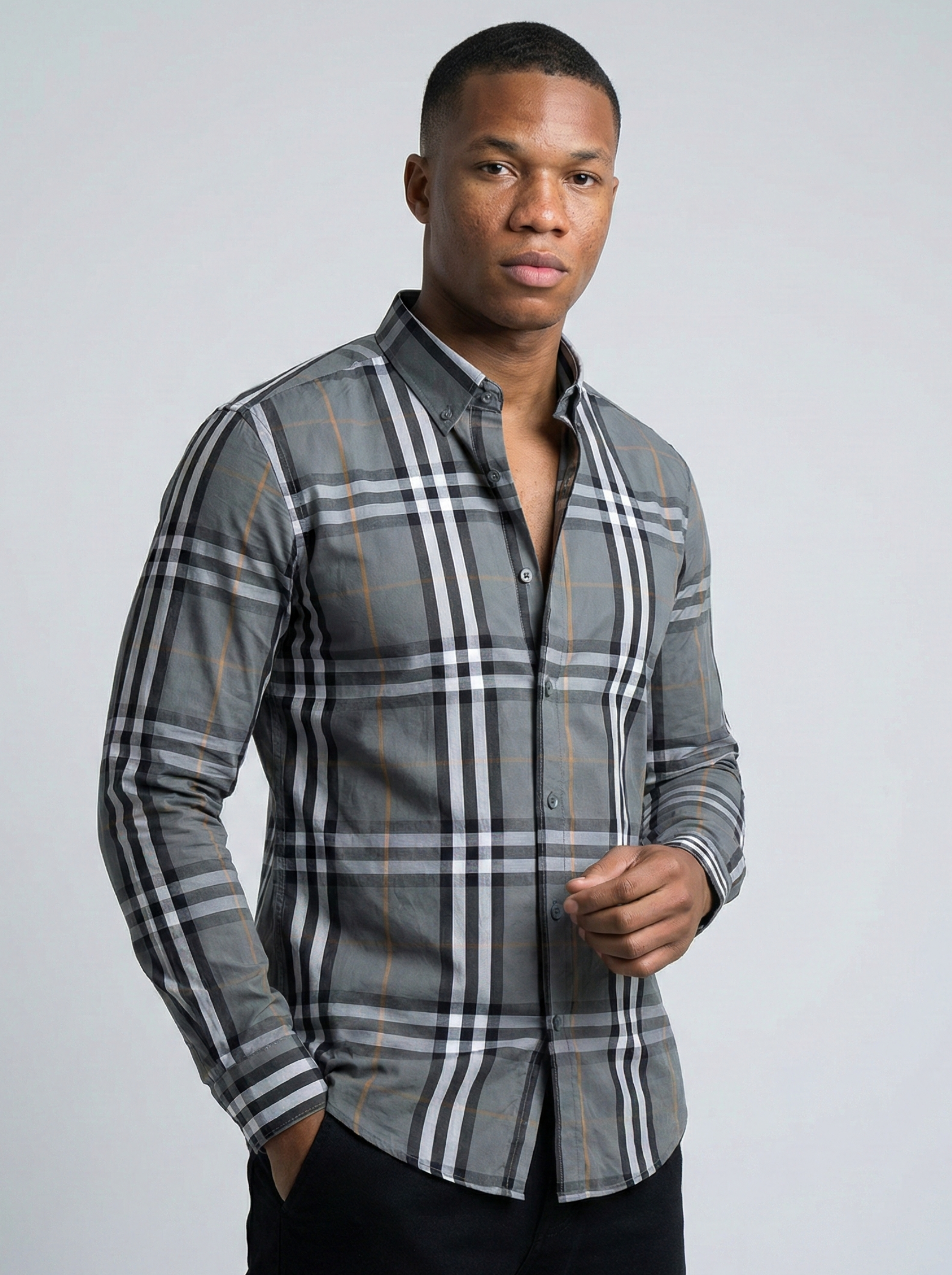 Grey Black Striped Shirts
