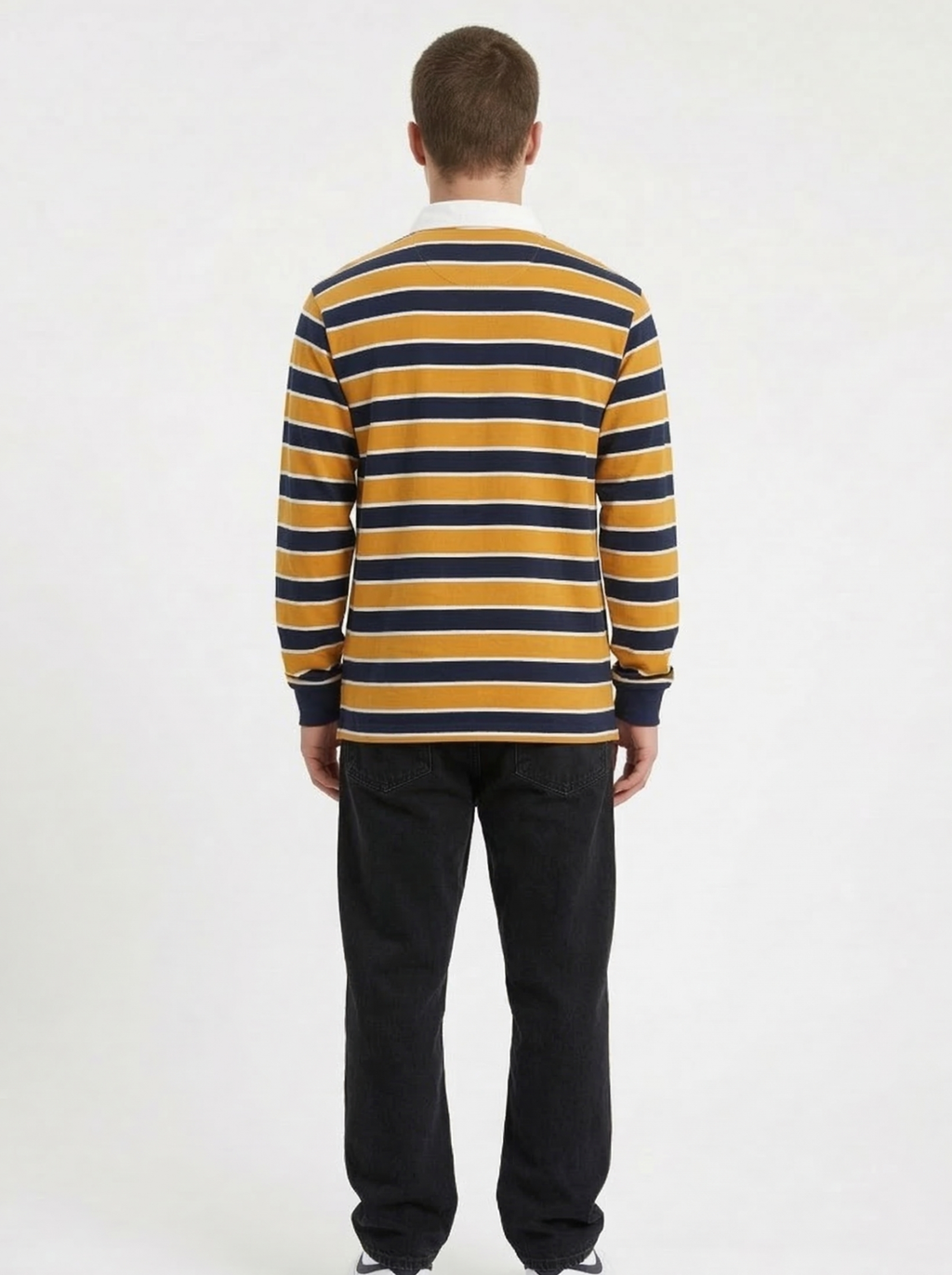 Yellow Black Striped Full Sleeve T-Shirt