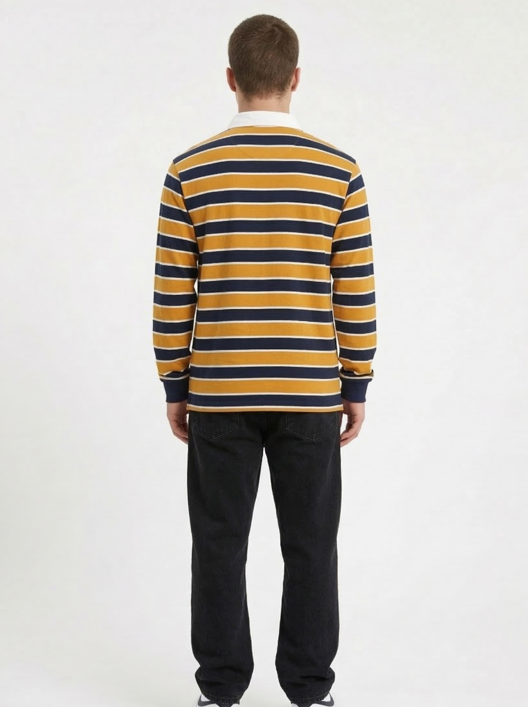 Yellow Black Striped Full Sleeve T-Shirt