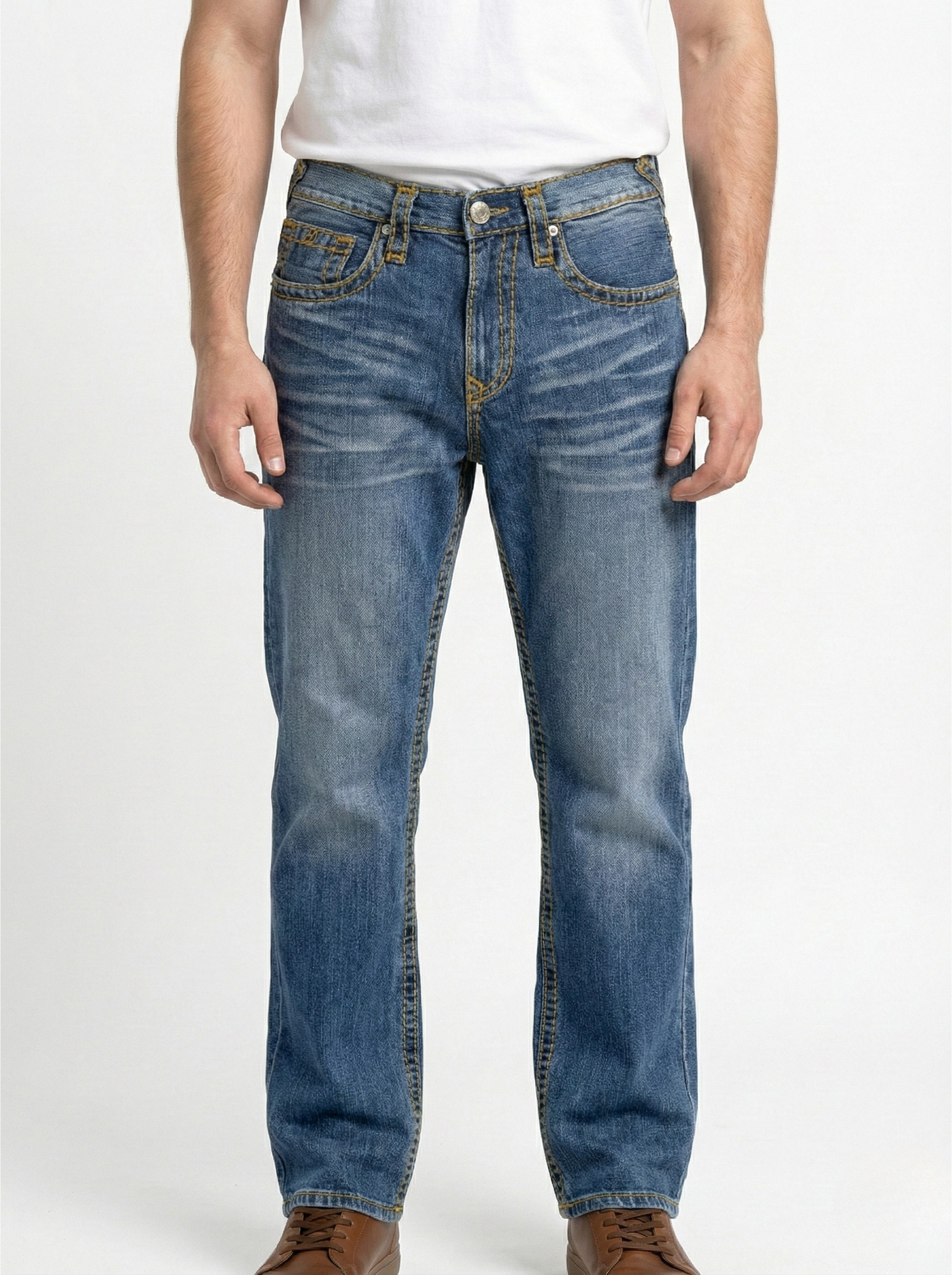Blue Straight-Fit Jeans