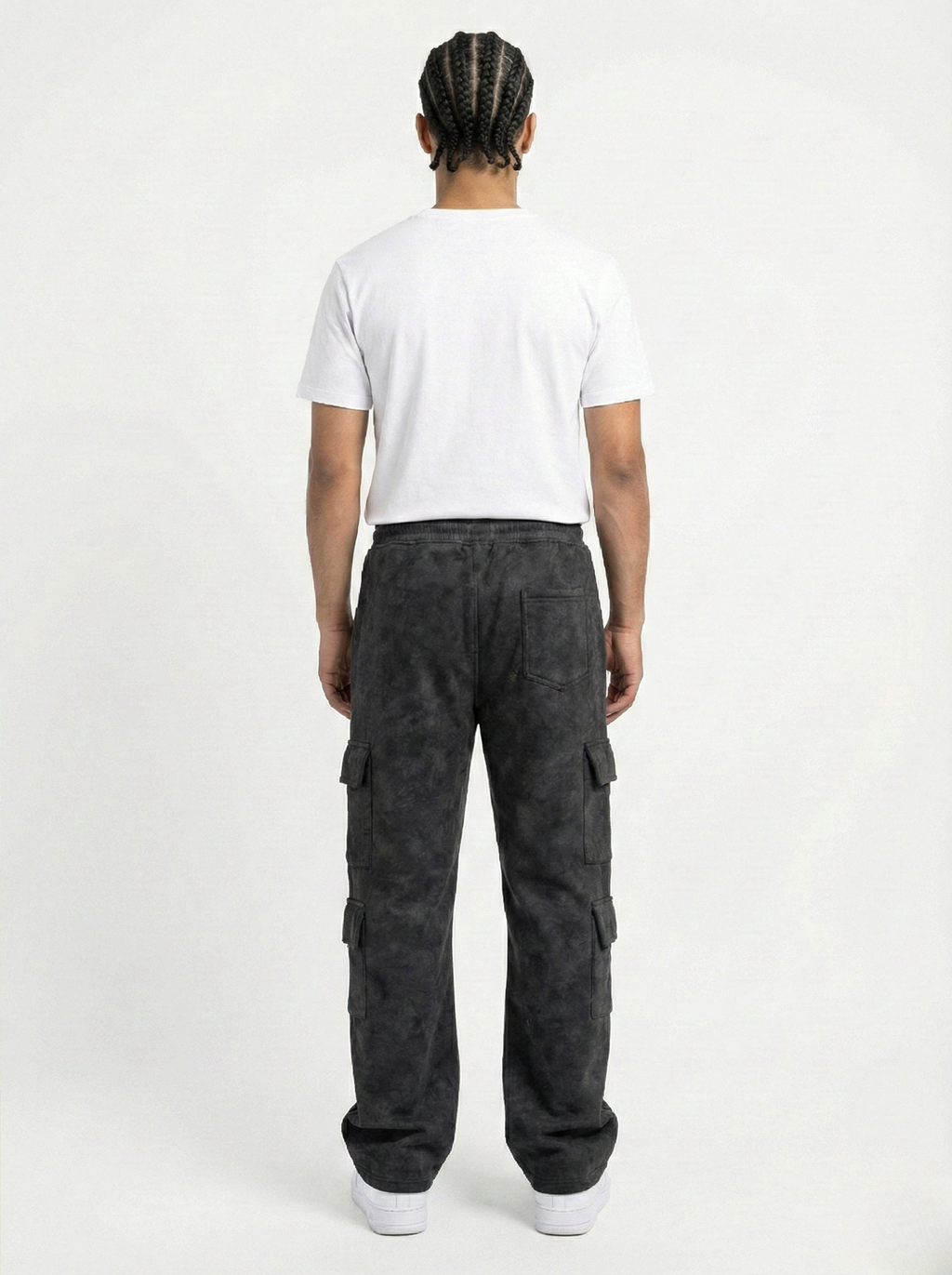 Black Cargo Fleece Faded Lower