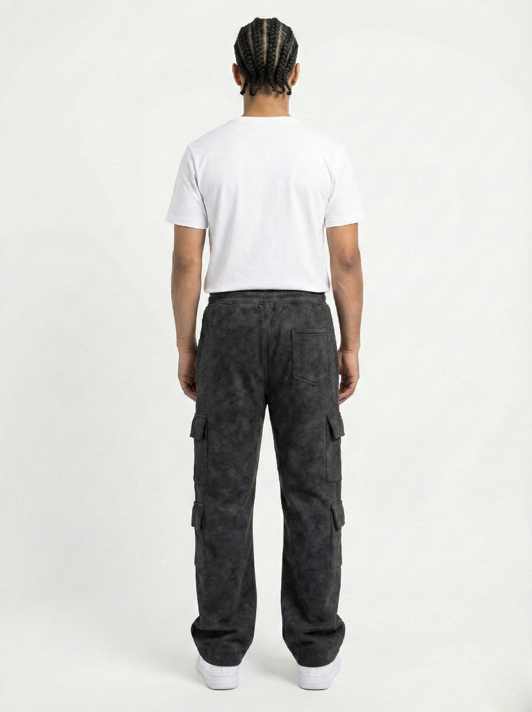 Black Cargo Fleece Faded Lower