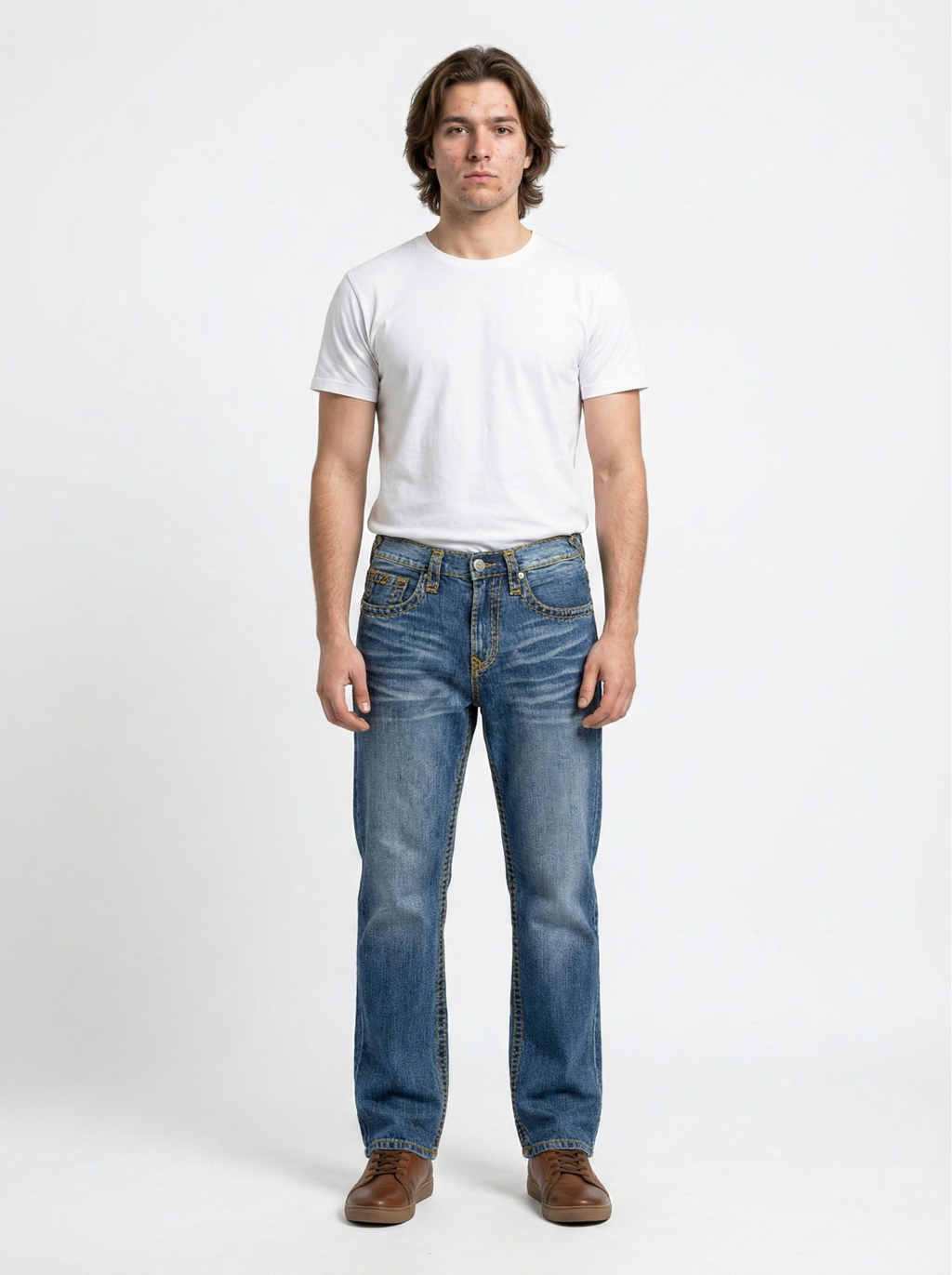 Blue Straight-Fit Jeans