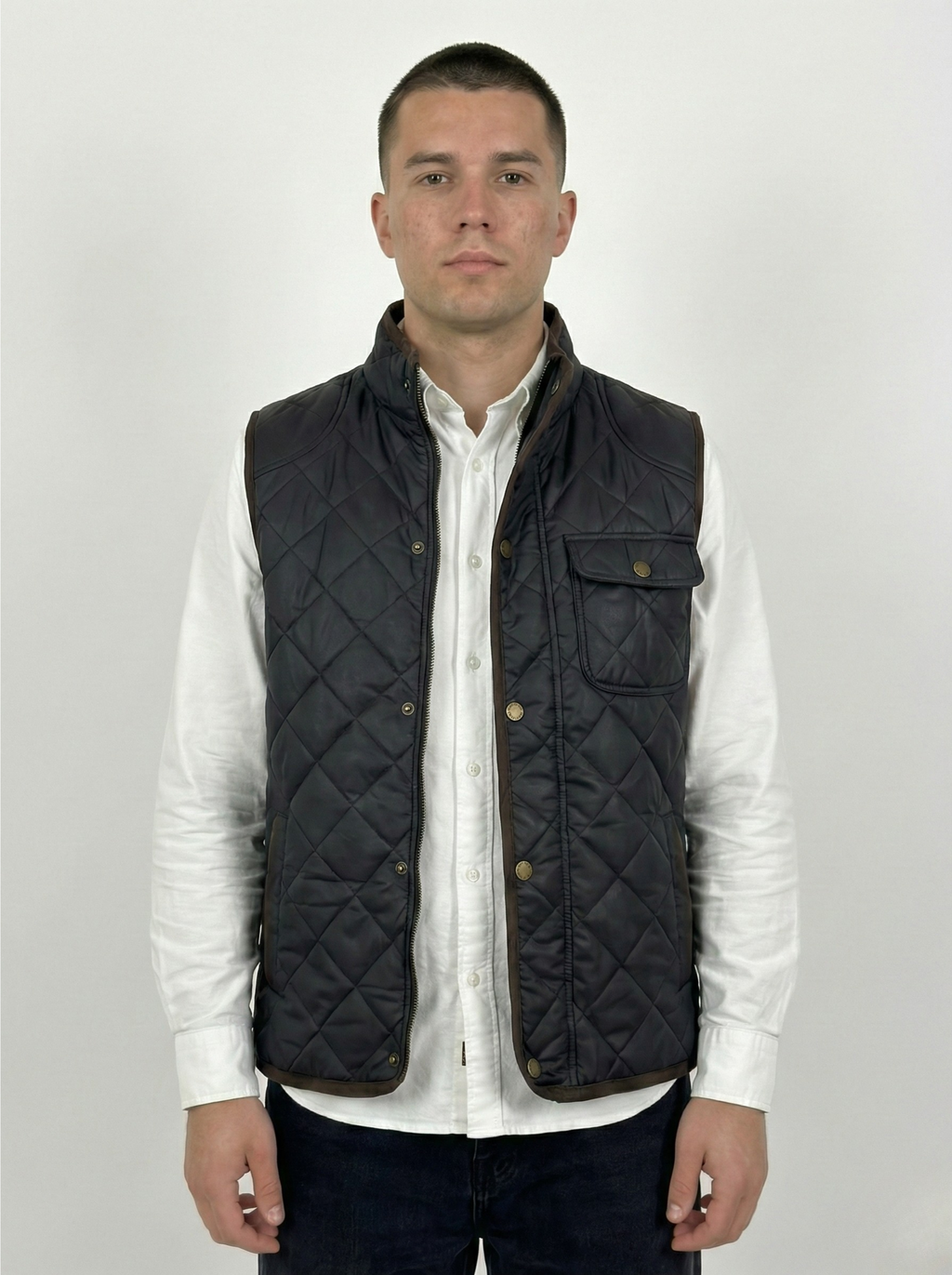 Black Quilted Sleeveless Jacket