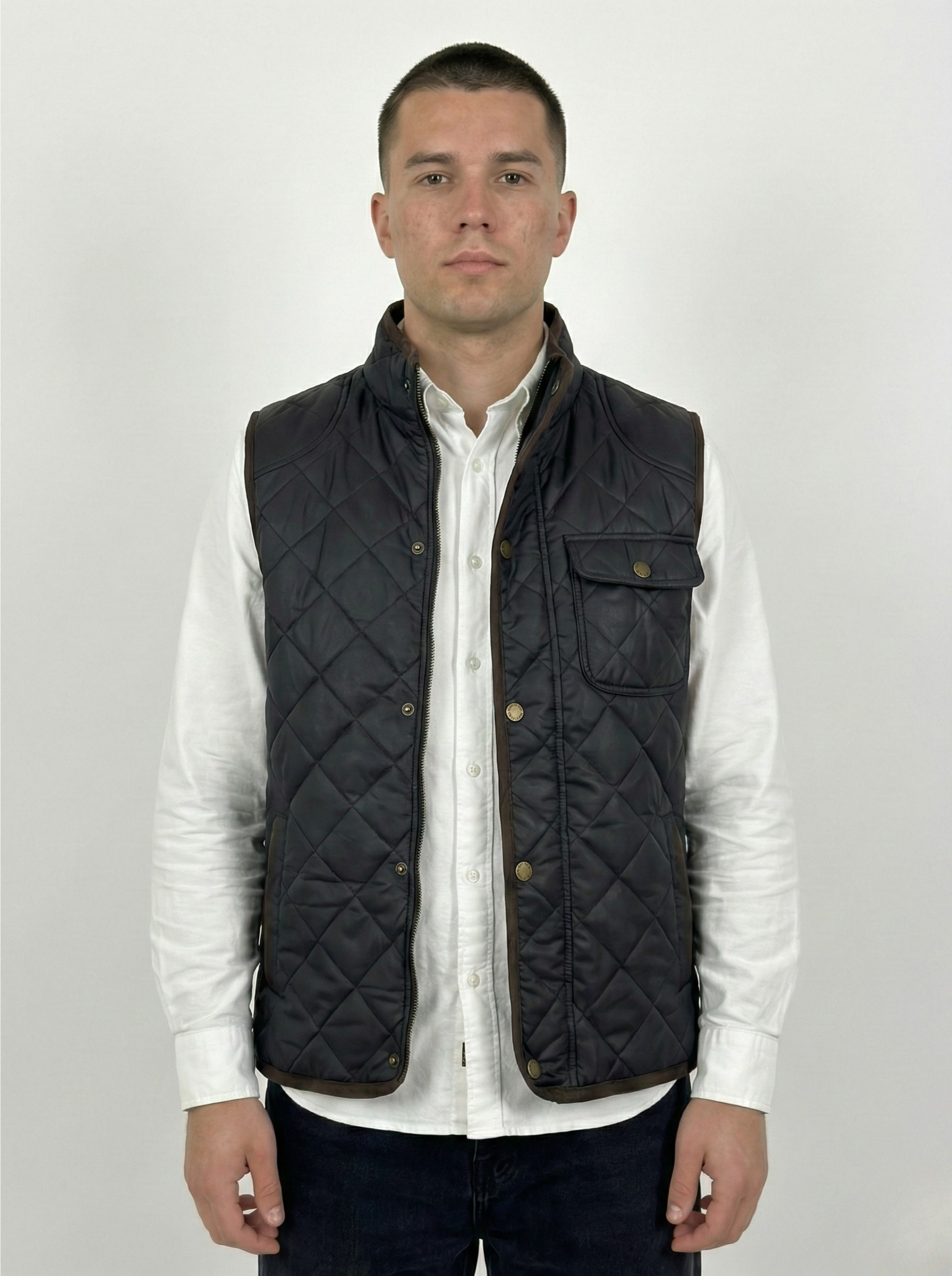 Black Quilted Sleeveless Jacket