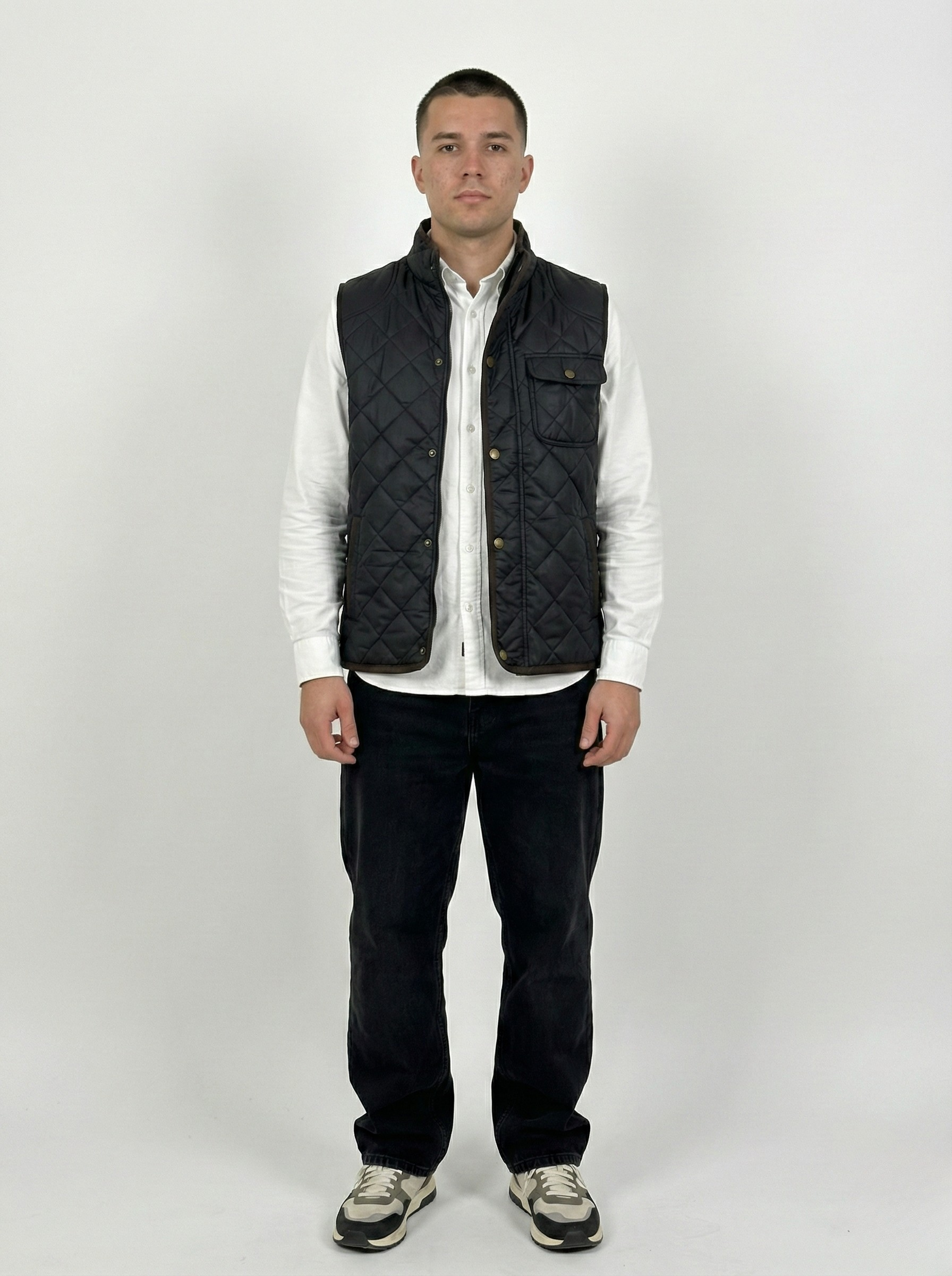 Black Quilted Sleeveless Jacket