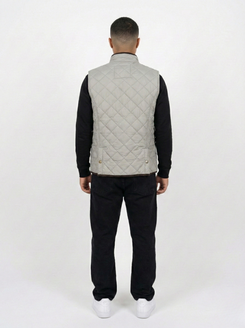 Cream Sleeveless Quilted Jacket