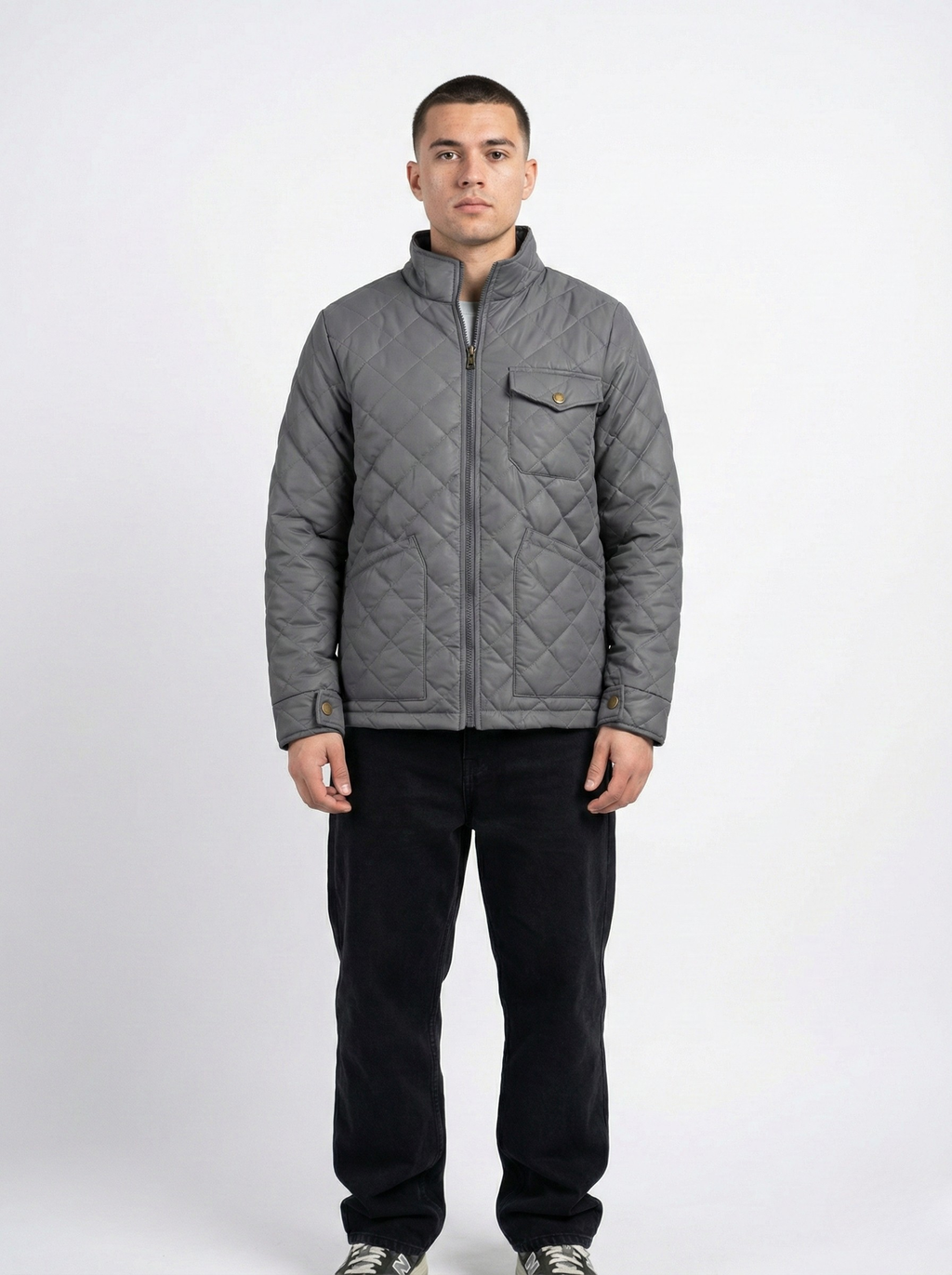 Grey Quilted Jacket