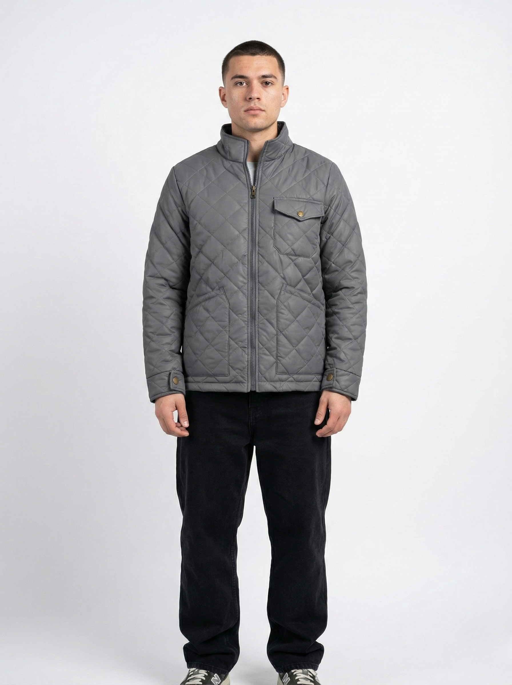 Grey Quilted Jacket