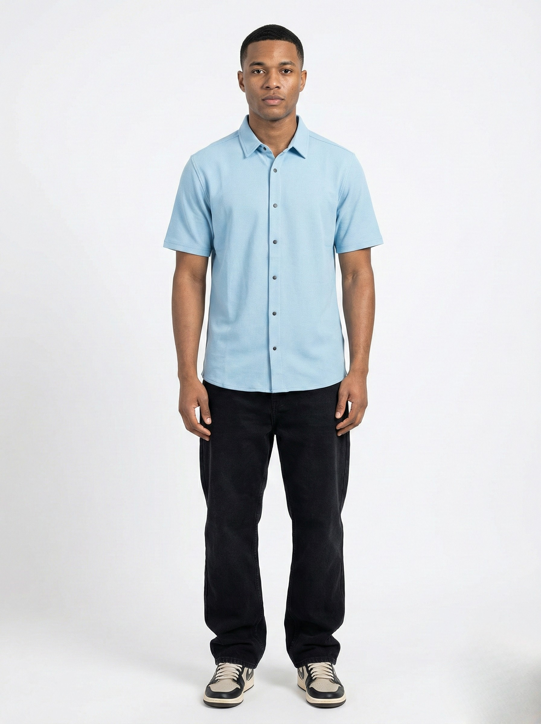 Sky Blue Half-Sleeve Shirts