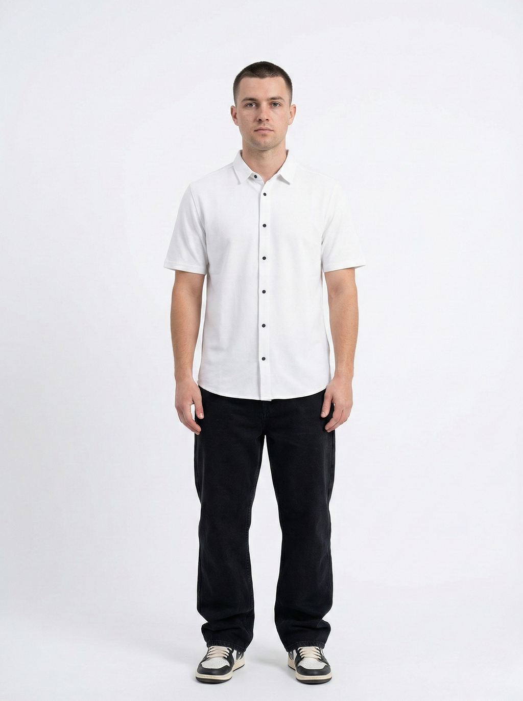 White Half-Sleeve Shirts