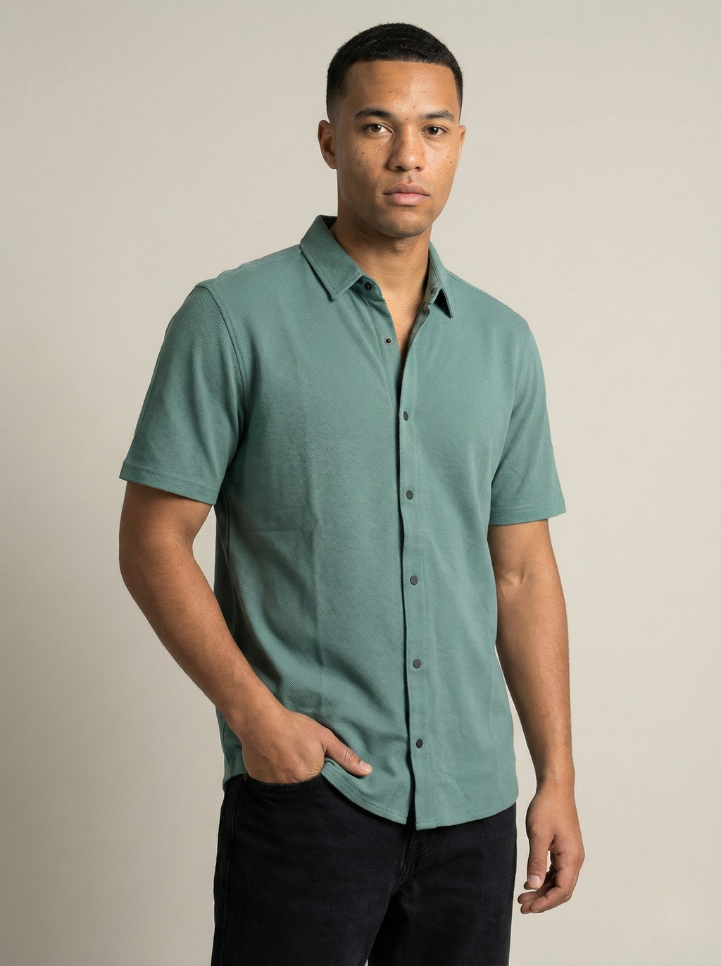 Electric Blue Half-Sleeved Shirts