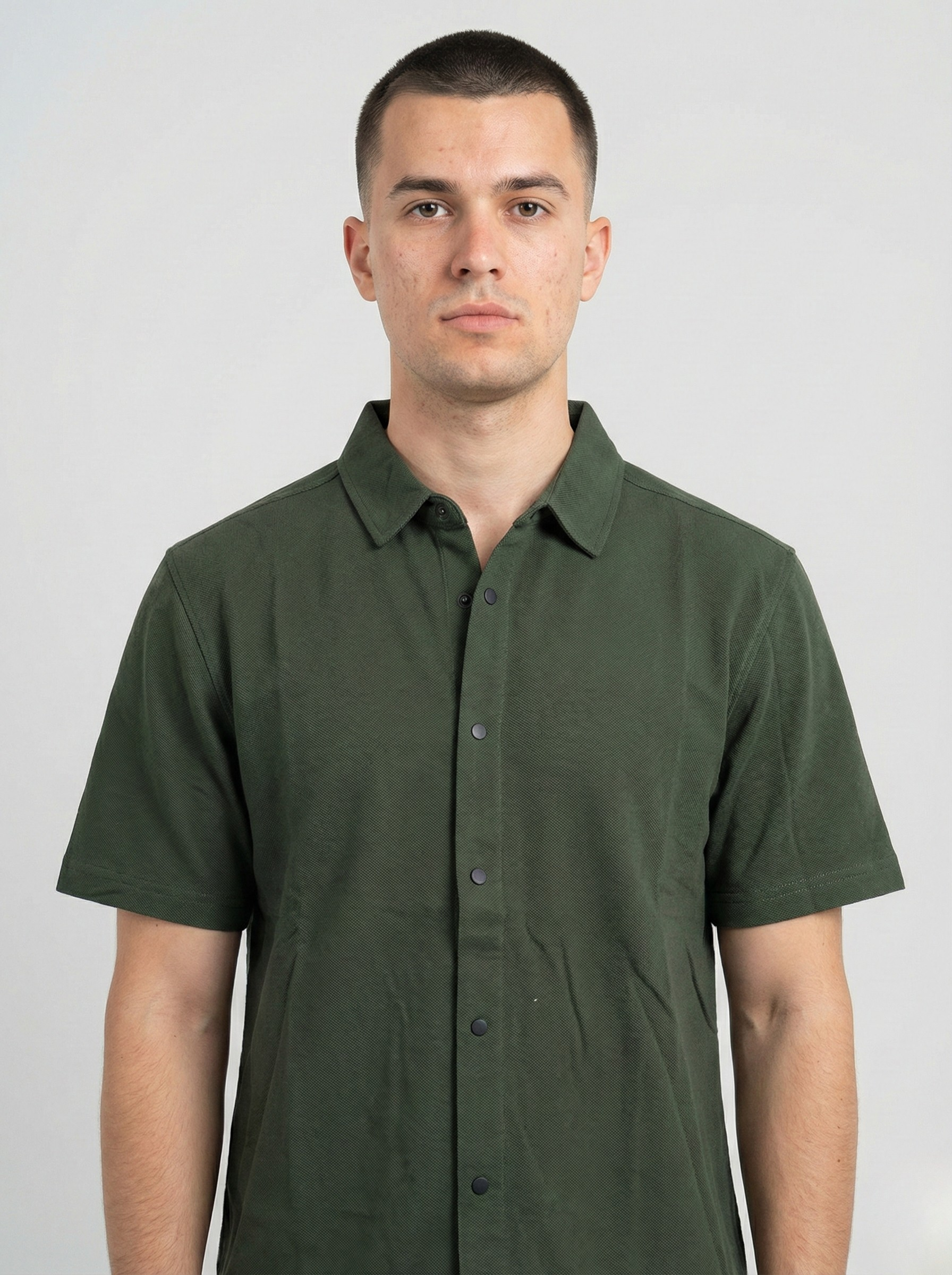 Olive Green Half-Sleeved Shirts