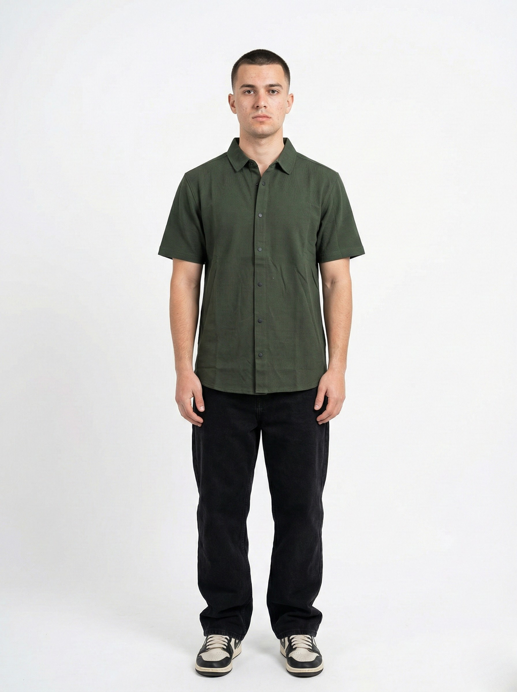 Olive Green Half-Sleeved Shirts
