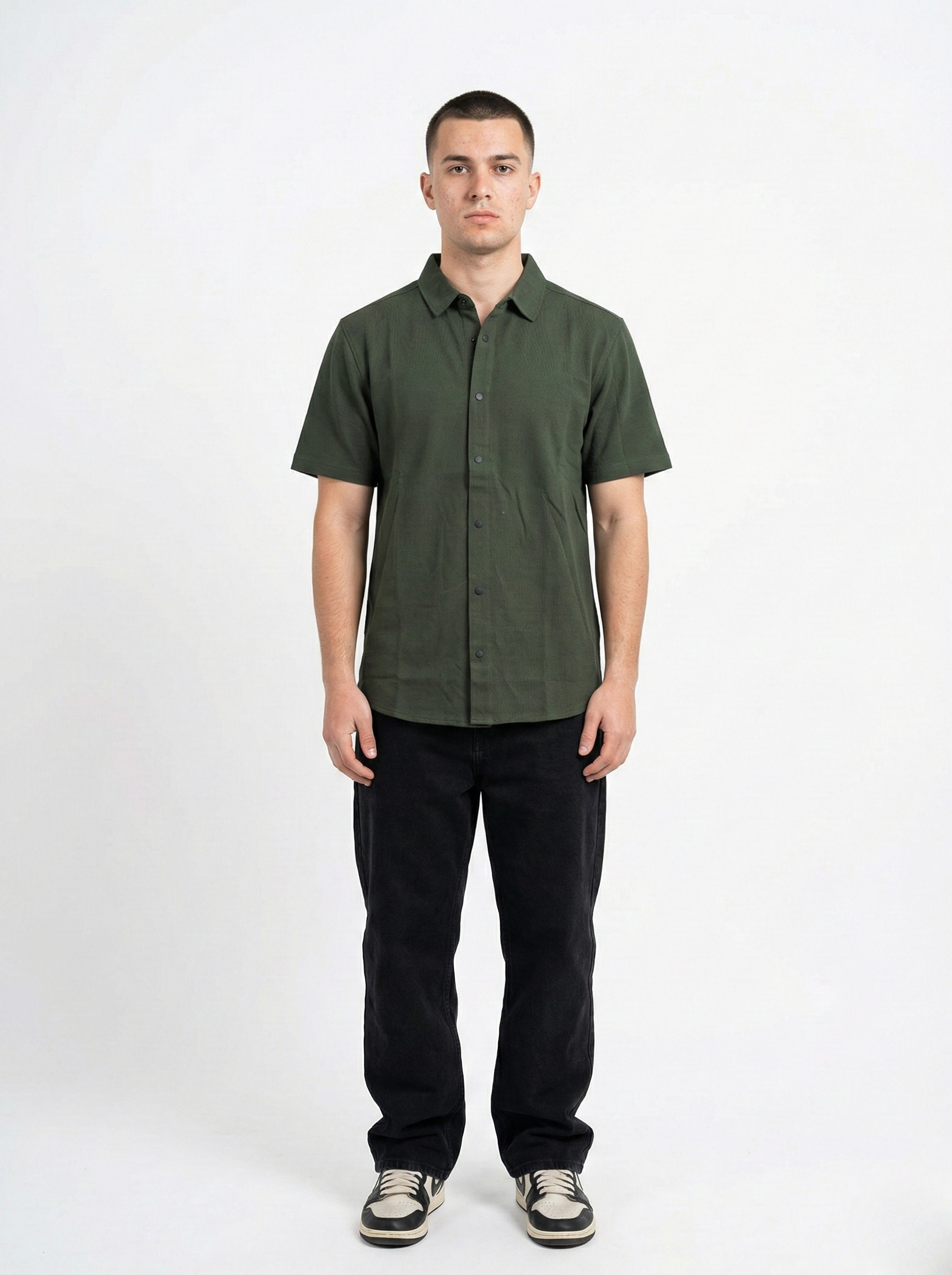 Olive Green Half-Sleeved Shirts