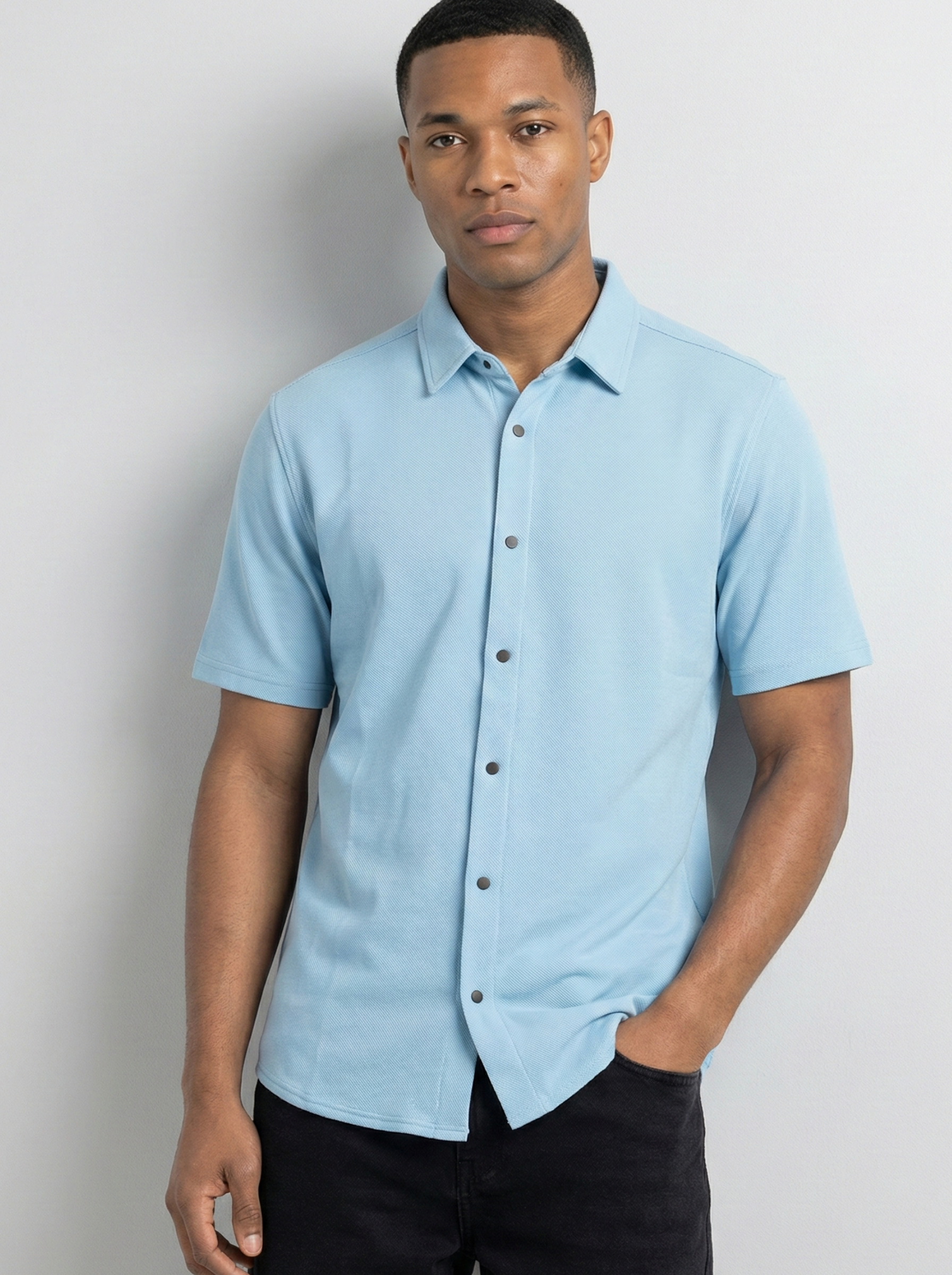 Sky Blue Half-Sleeve Shirts
