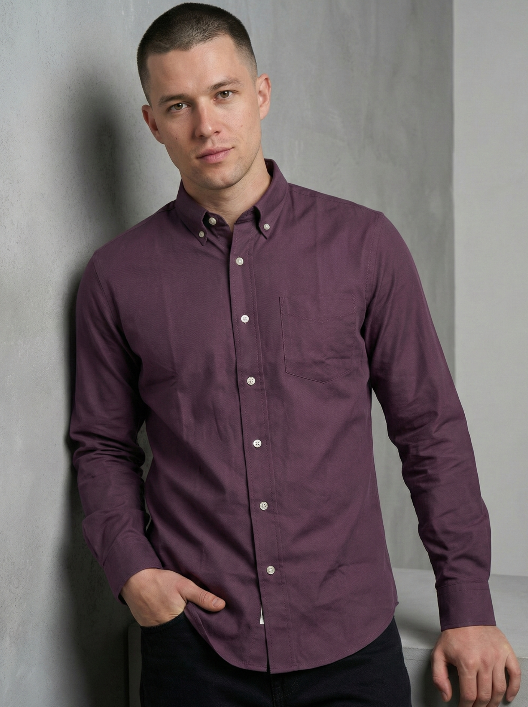 Burgundy Oxford Shirts