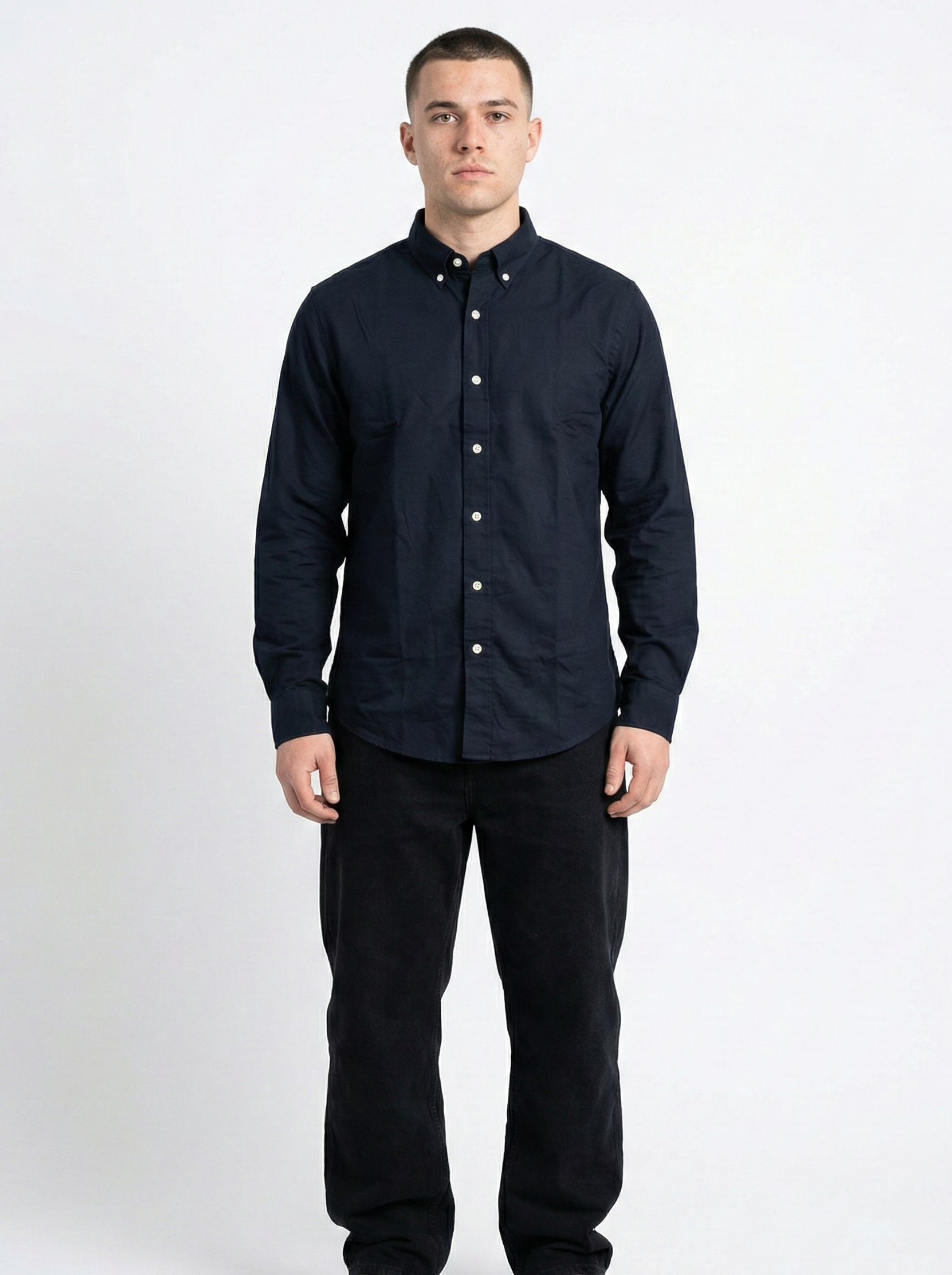 Dark Blue Oxford Shirts