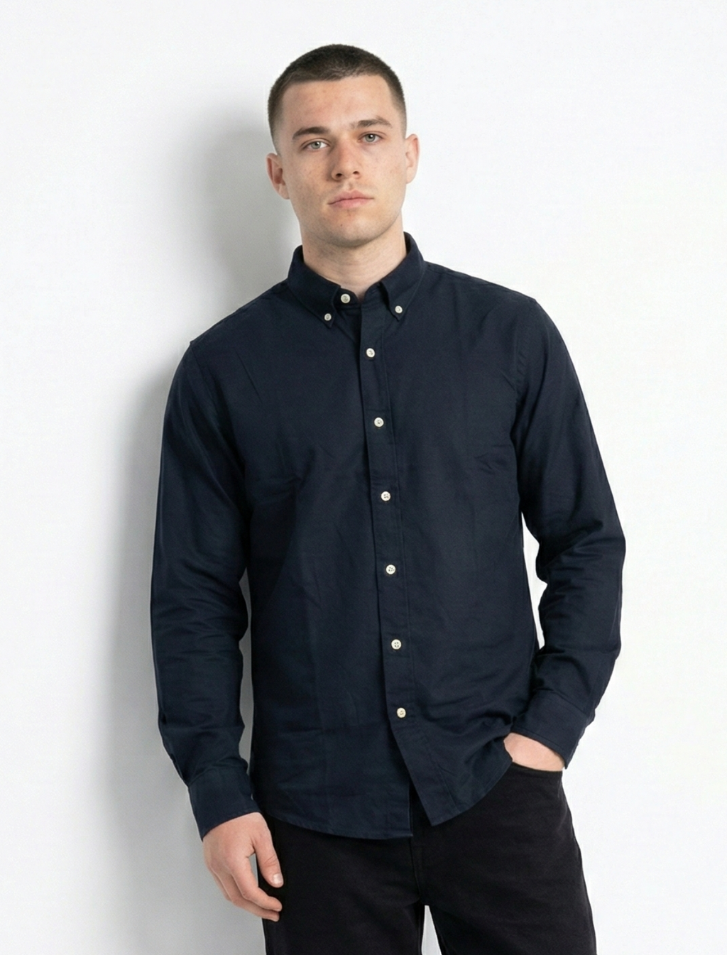 Dark Blue Oxford Shirts