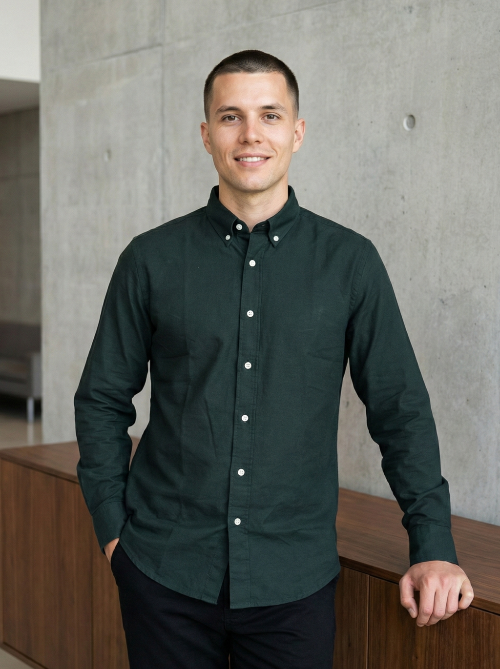 Dark Green Oxford Shirts