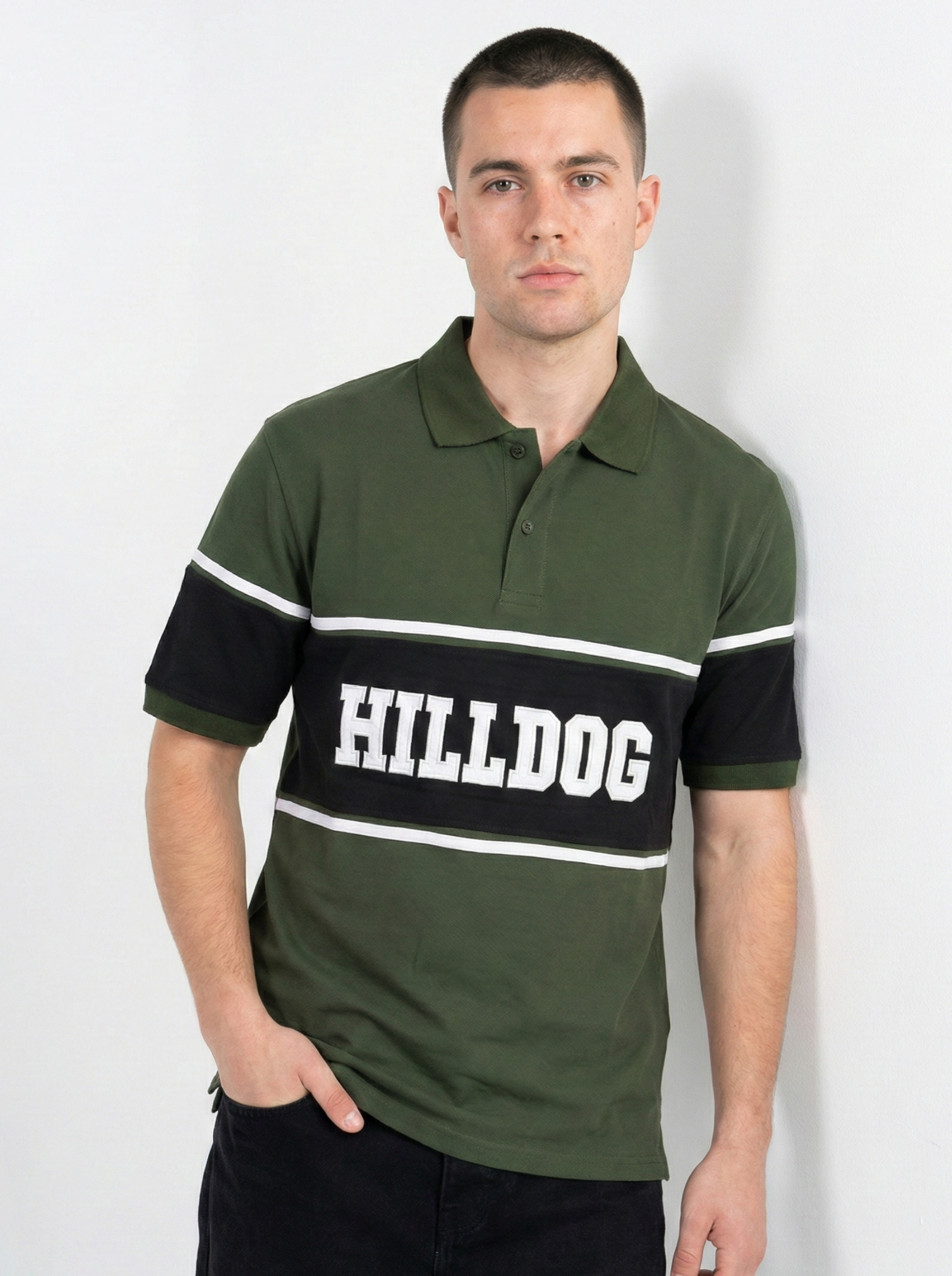 Olive Green Black T-Shirt