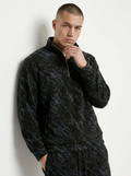 Black Leopard Textured Track Suit