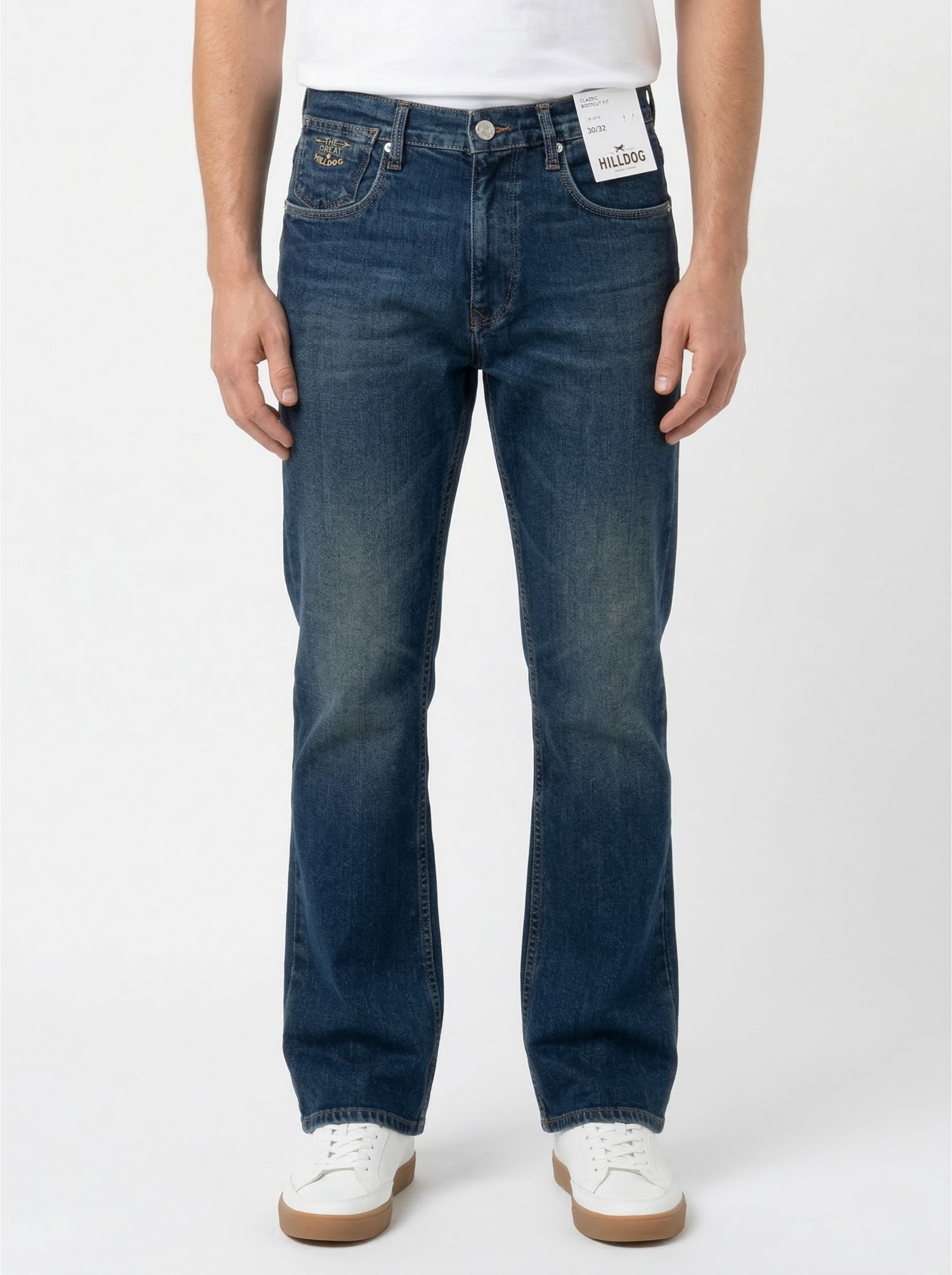 Classic Bootcut Dark Blue Faded Jeans