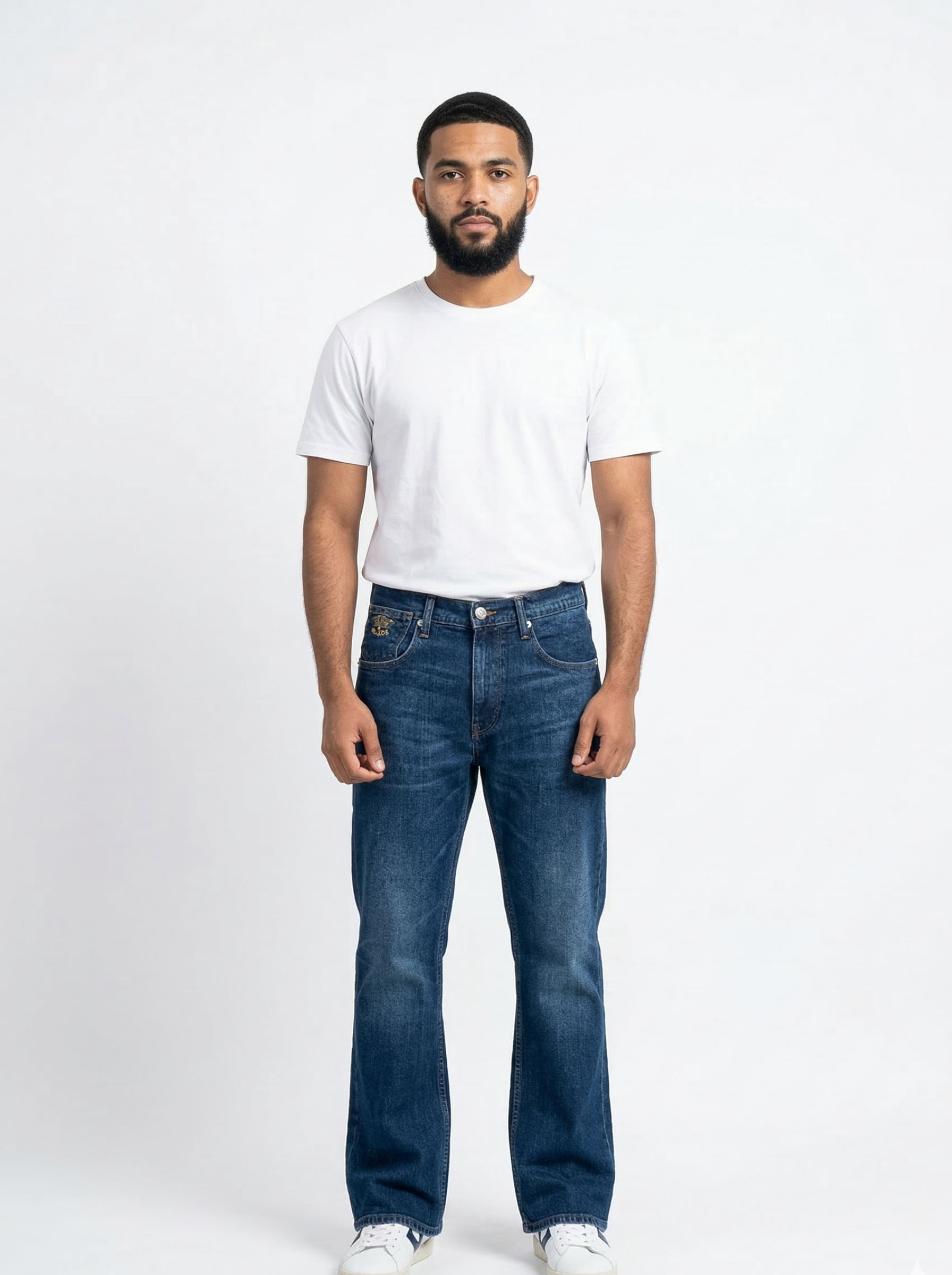 Bootcut Green Washed Blue Jeans