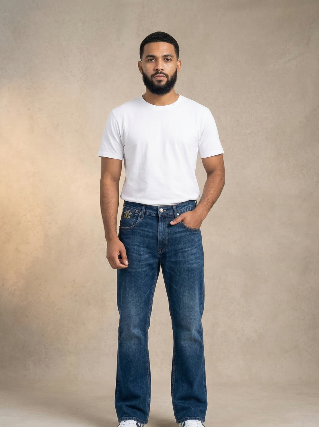 Bootcut Green Washed Blue Jeans