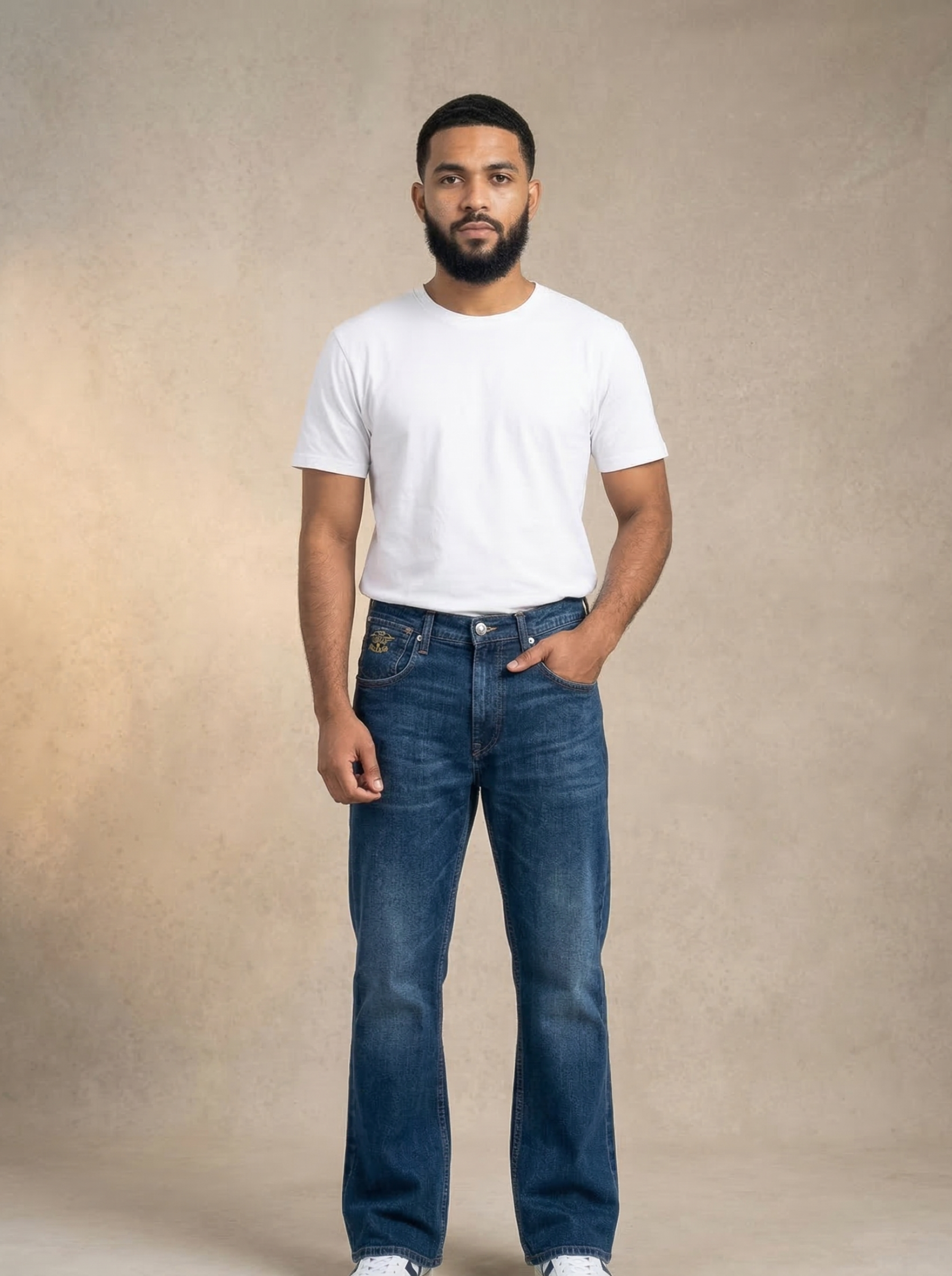 Bootcut Green Washed Blue Jeans