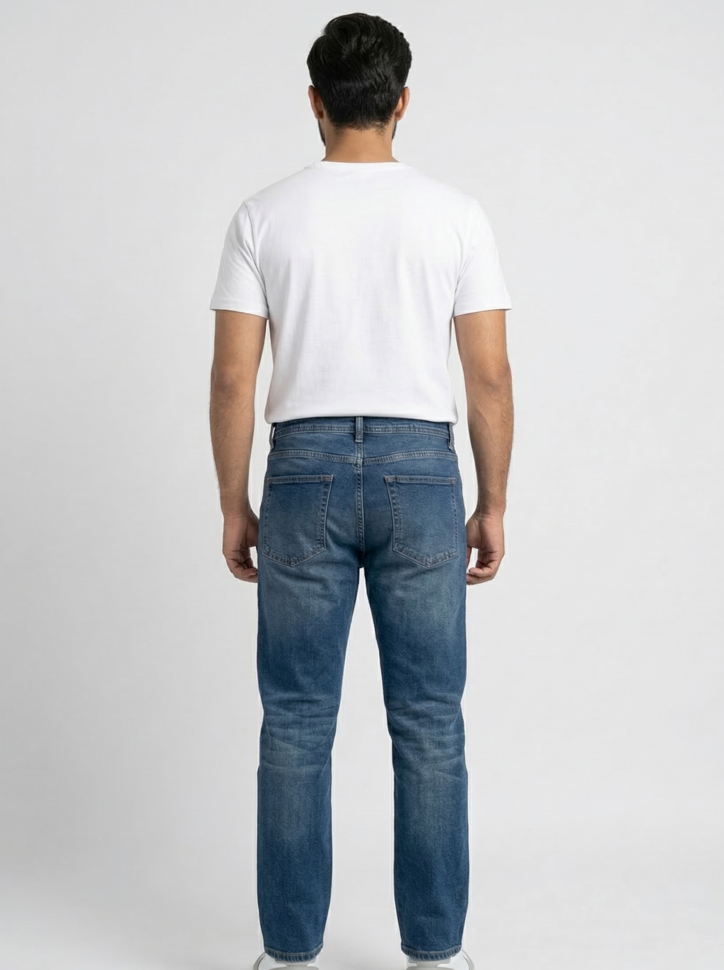 Brown Washed Blue Regular Fit Jeans