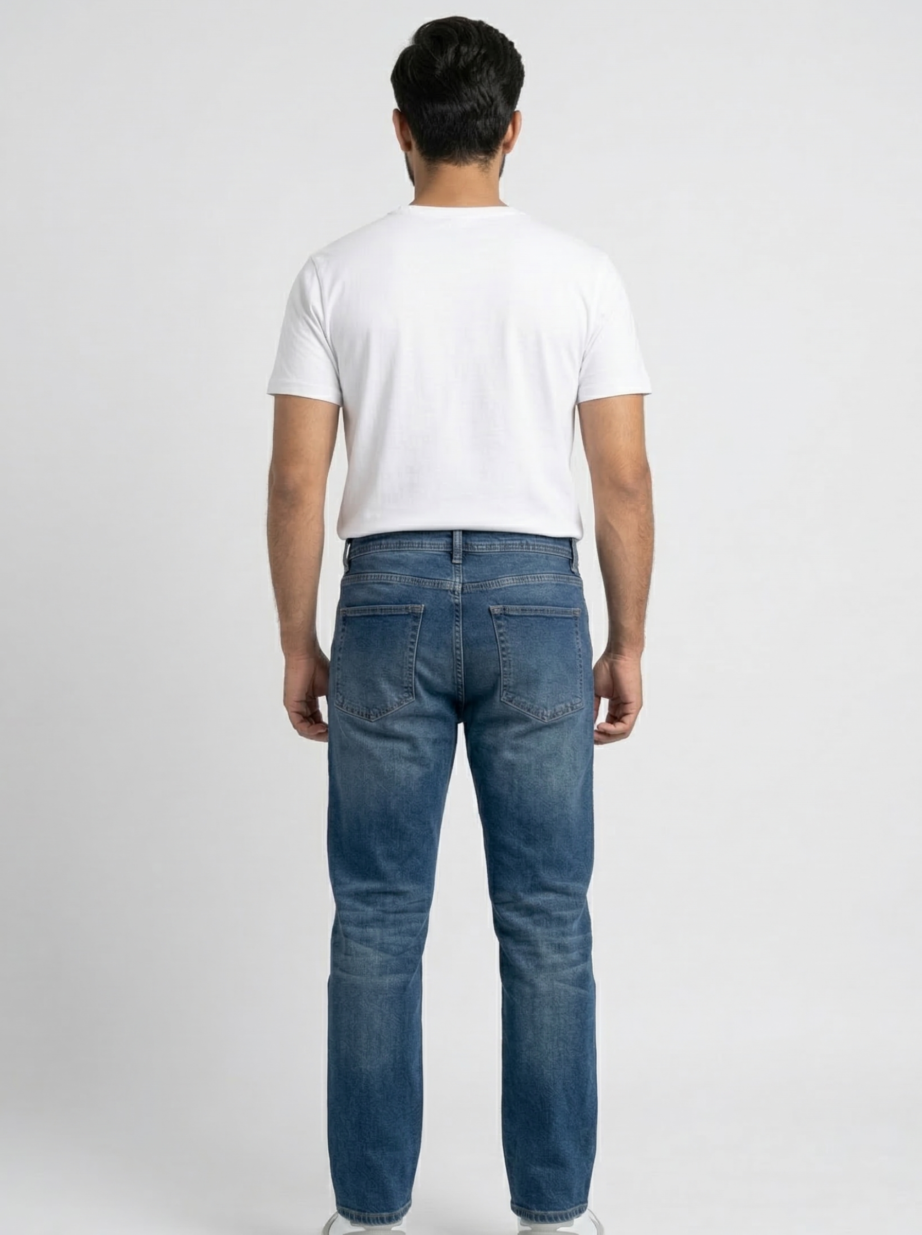 Brown Washed Blue Regular Fit Jeans