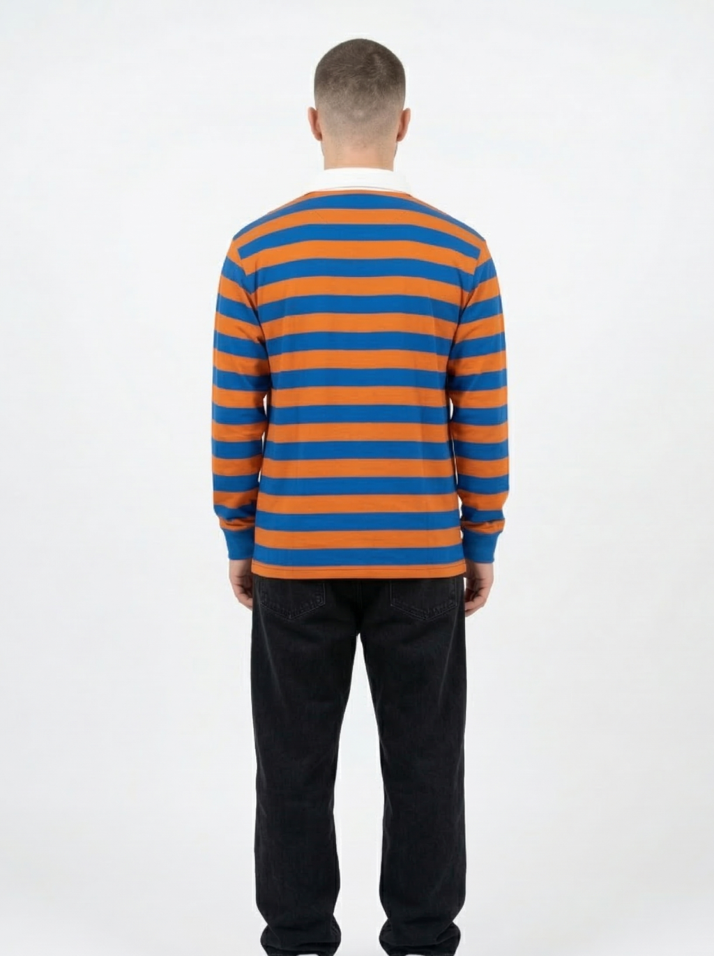 Blue Orange Striped Full Sleeve T-Shirt
