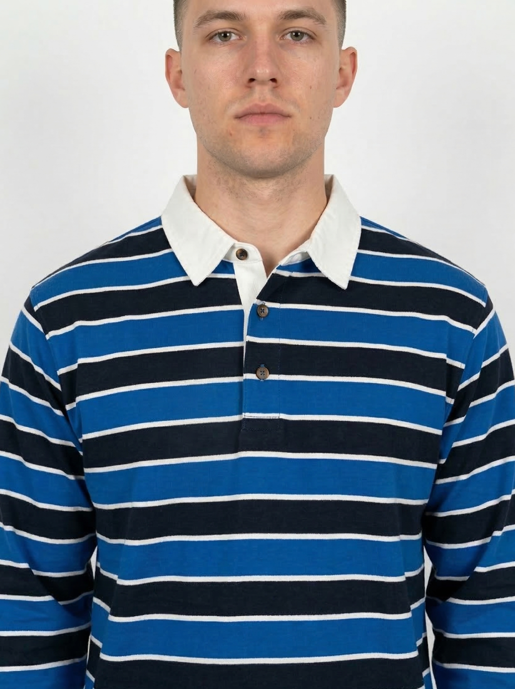 Blue Black Striped Full Sleeve T-Shirt