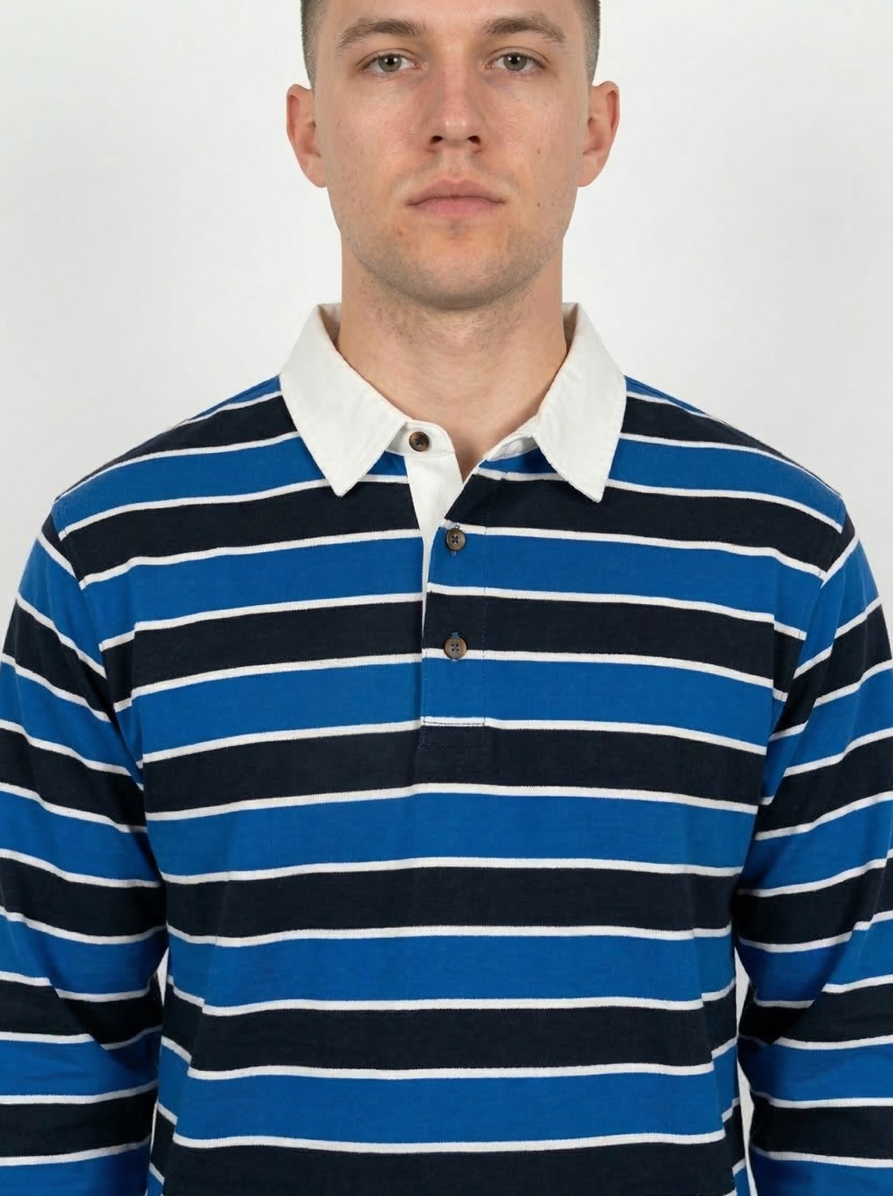 Blue Black Striped Full Sleeve T-Shirt