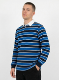 Blue Black Striped Full Sleeve T-Shirt