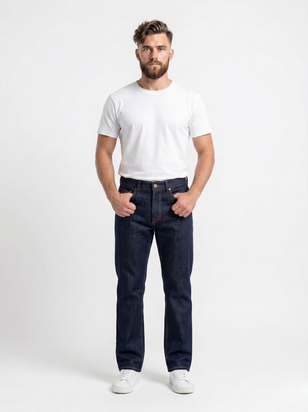 Dark Blue Straight Fit Jeans