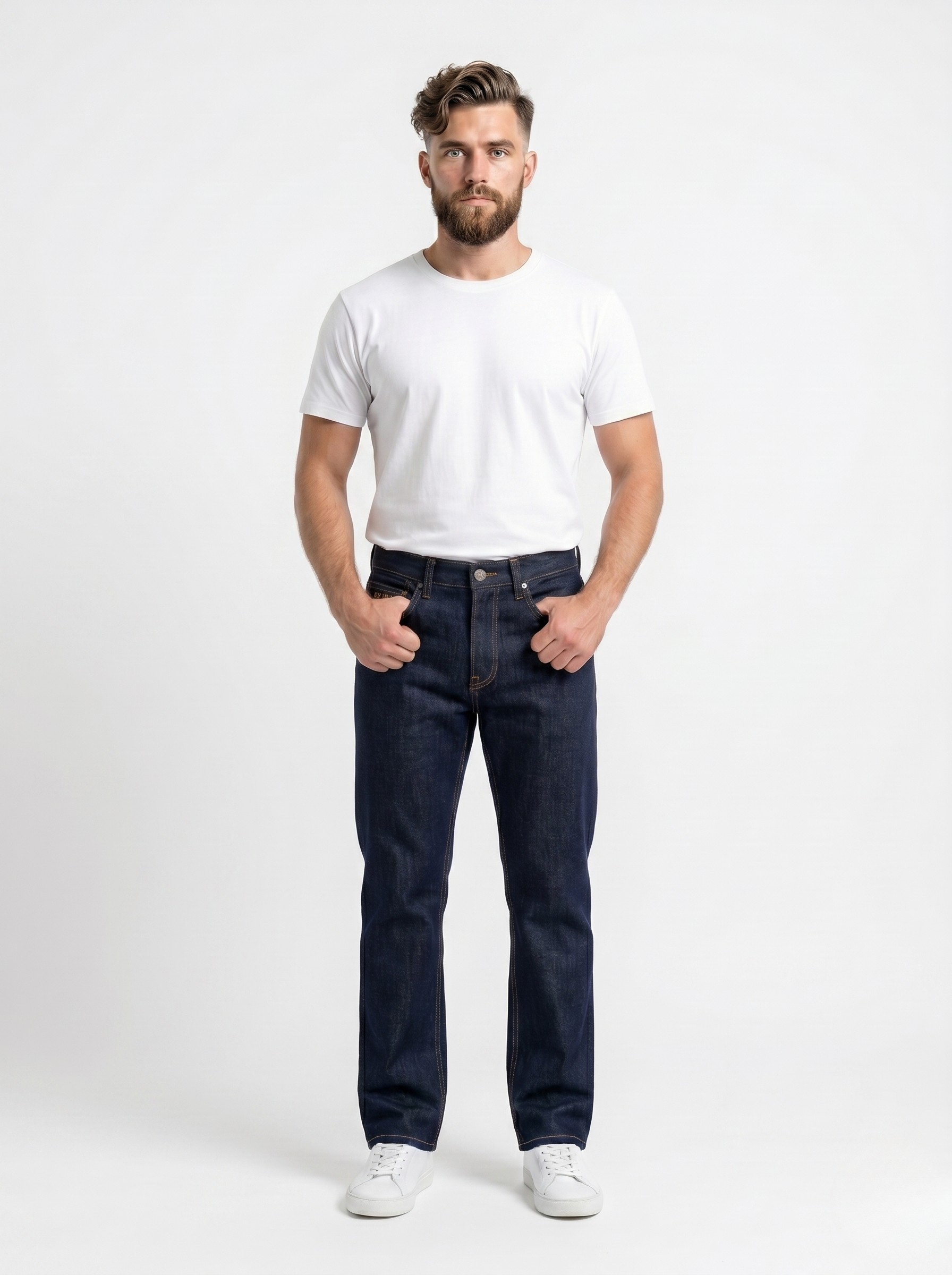 Dark Blue Straight Fit Jeans