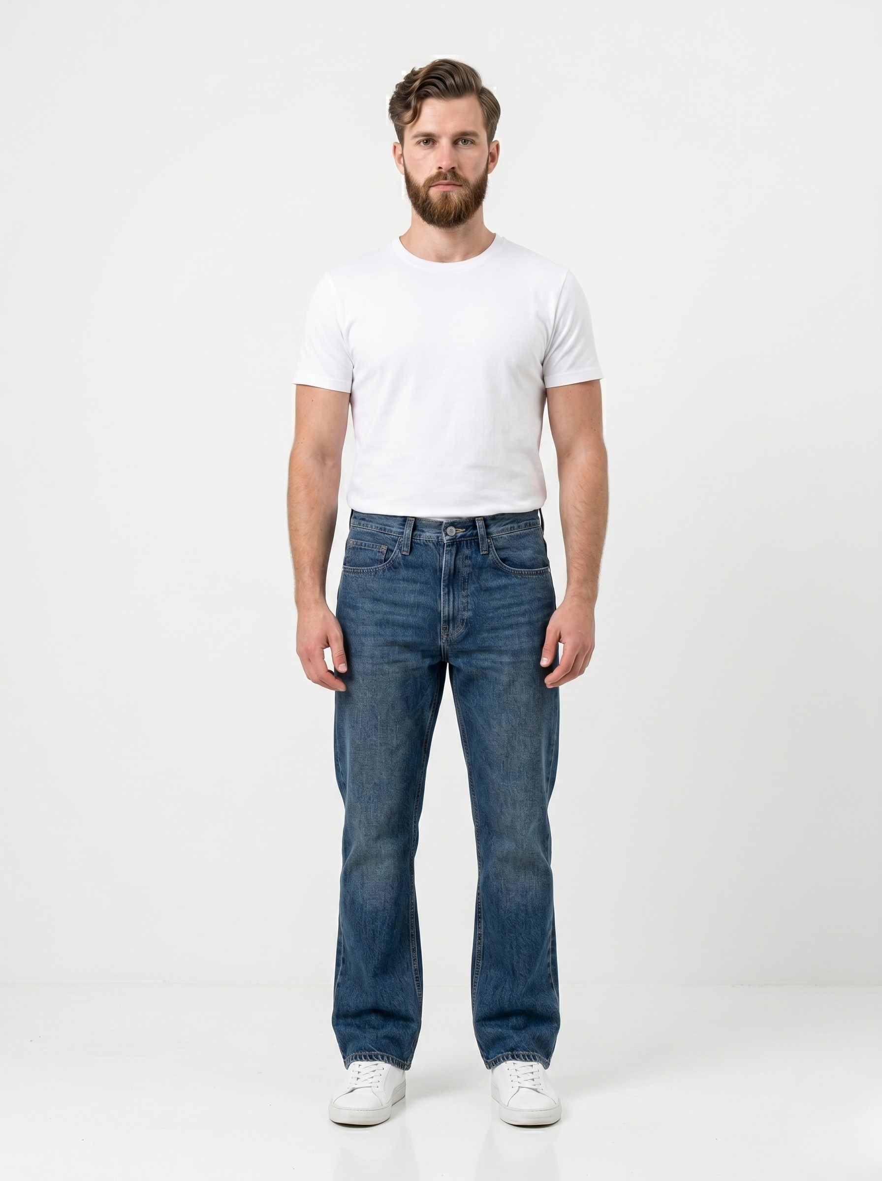 Blue Faded Bootcut Jeans