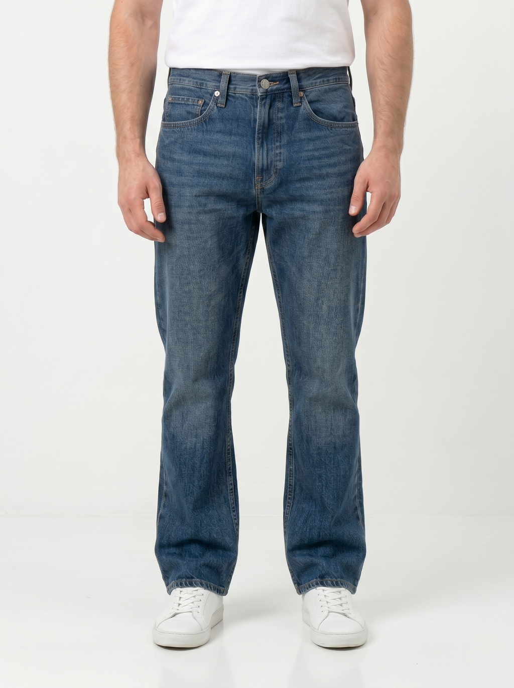 Blue Faded Bootcut Jeans