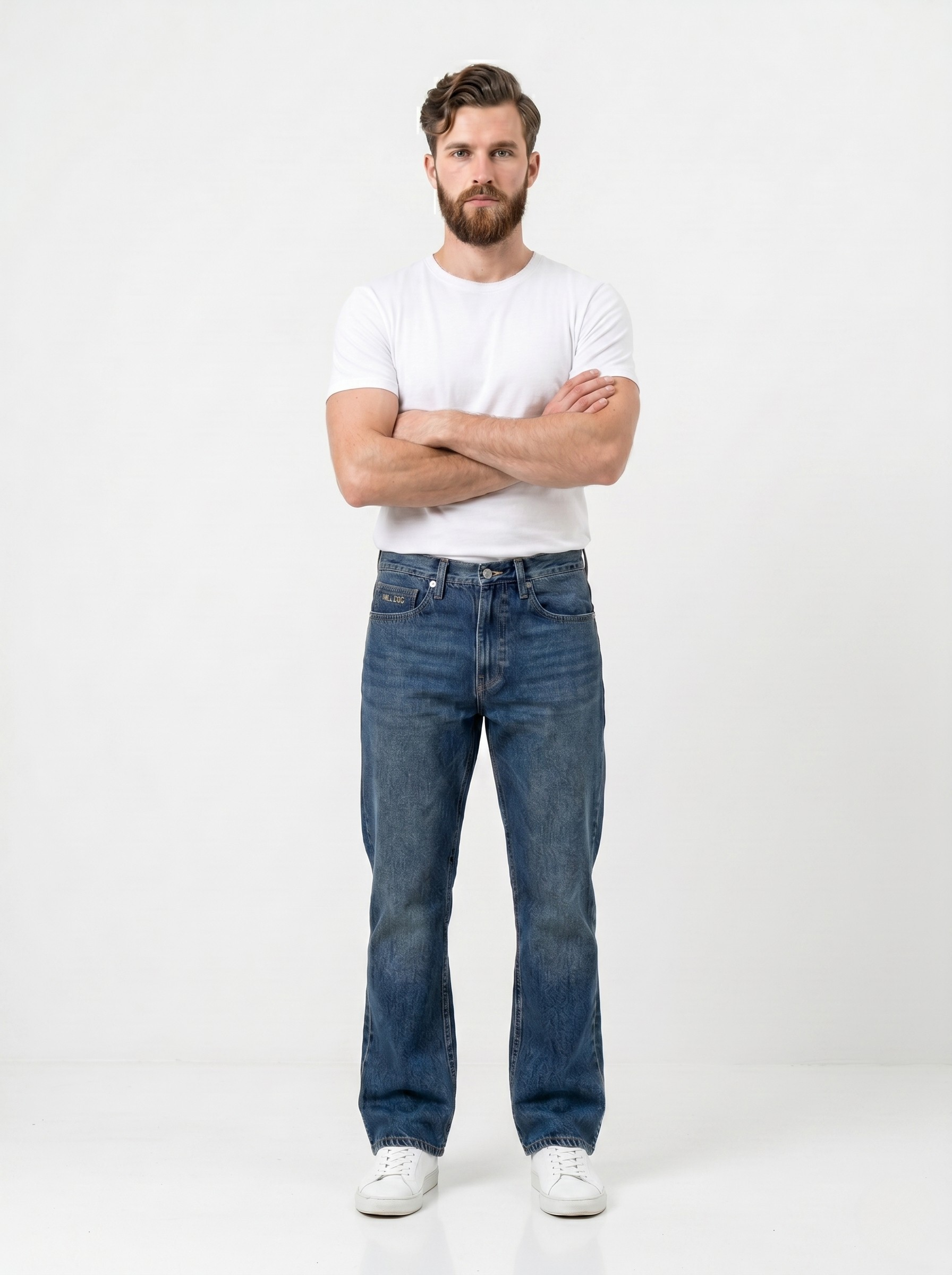 Blue Faded Bootcut Jeans