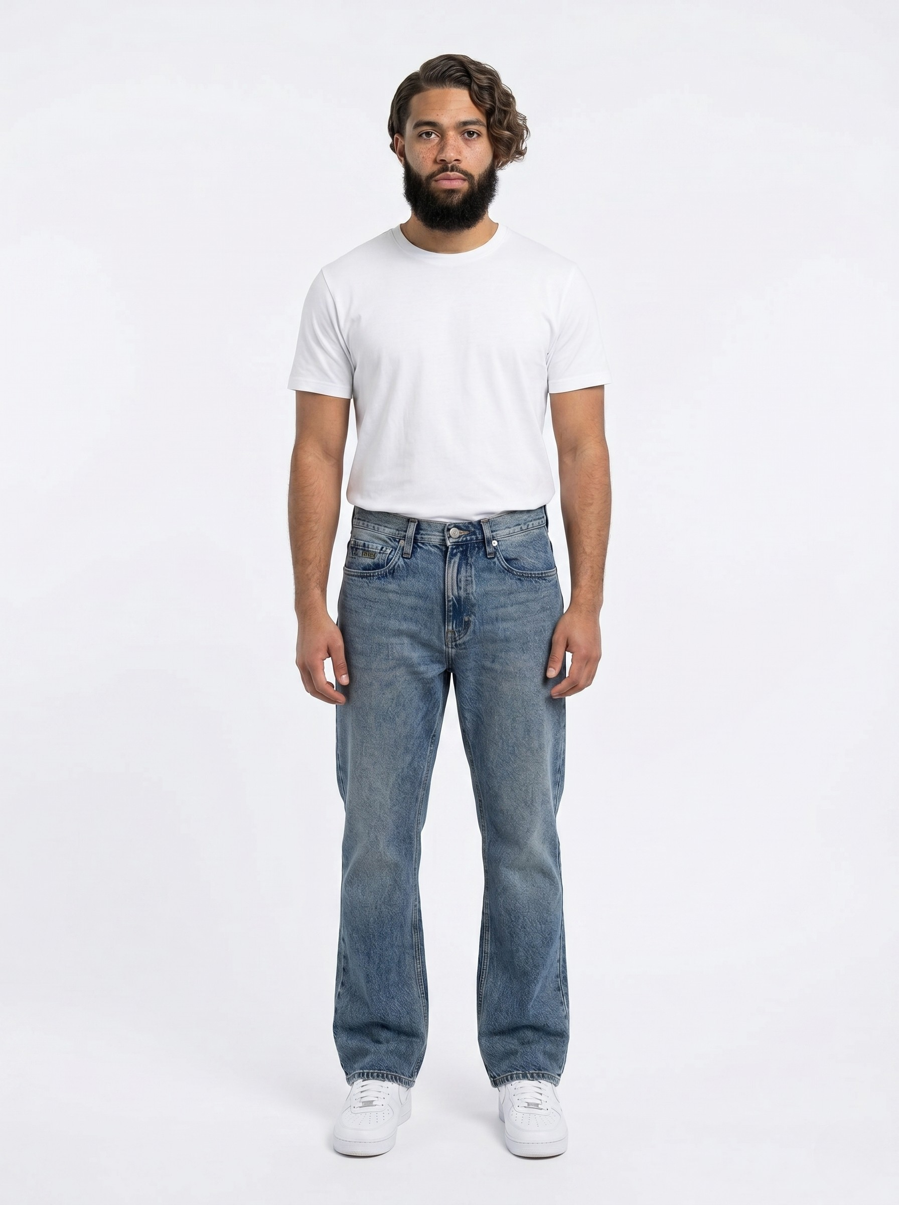 Washed Blue Bootcut Jeans