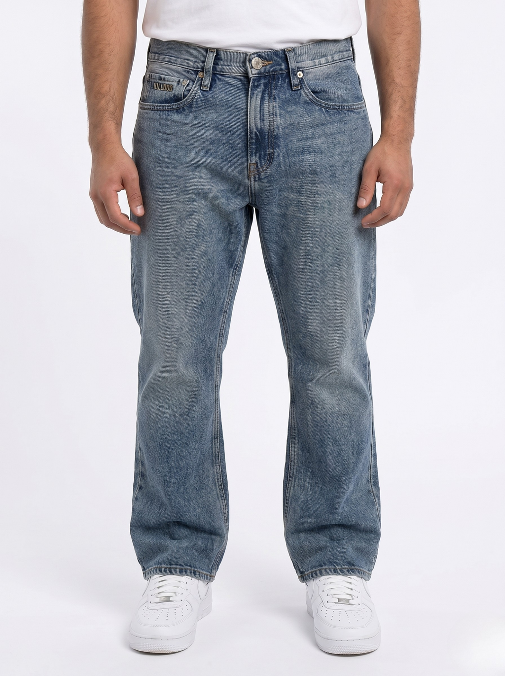 Washed Blue Bootcut Jeans