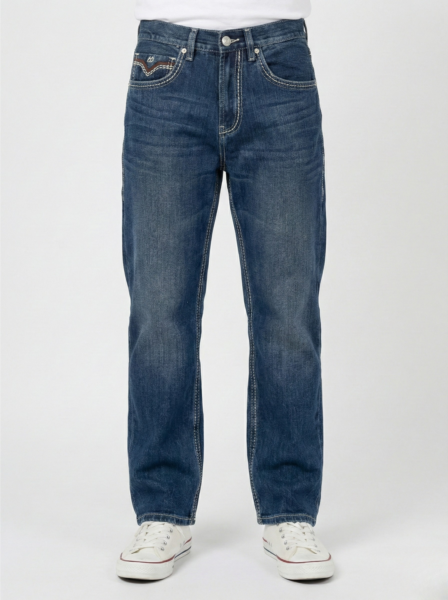 Blue Straight-Fit Jeans