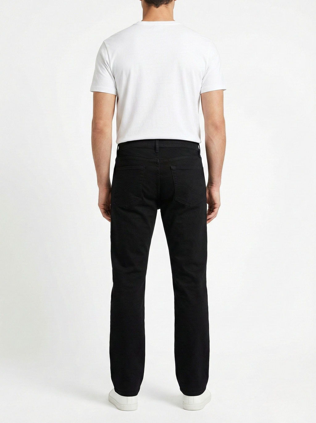 Black Straight-Fit Stretchable Jeans