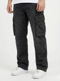 Black Acid Washed Cargo Pants